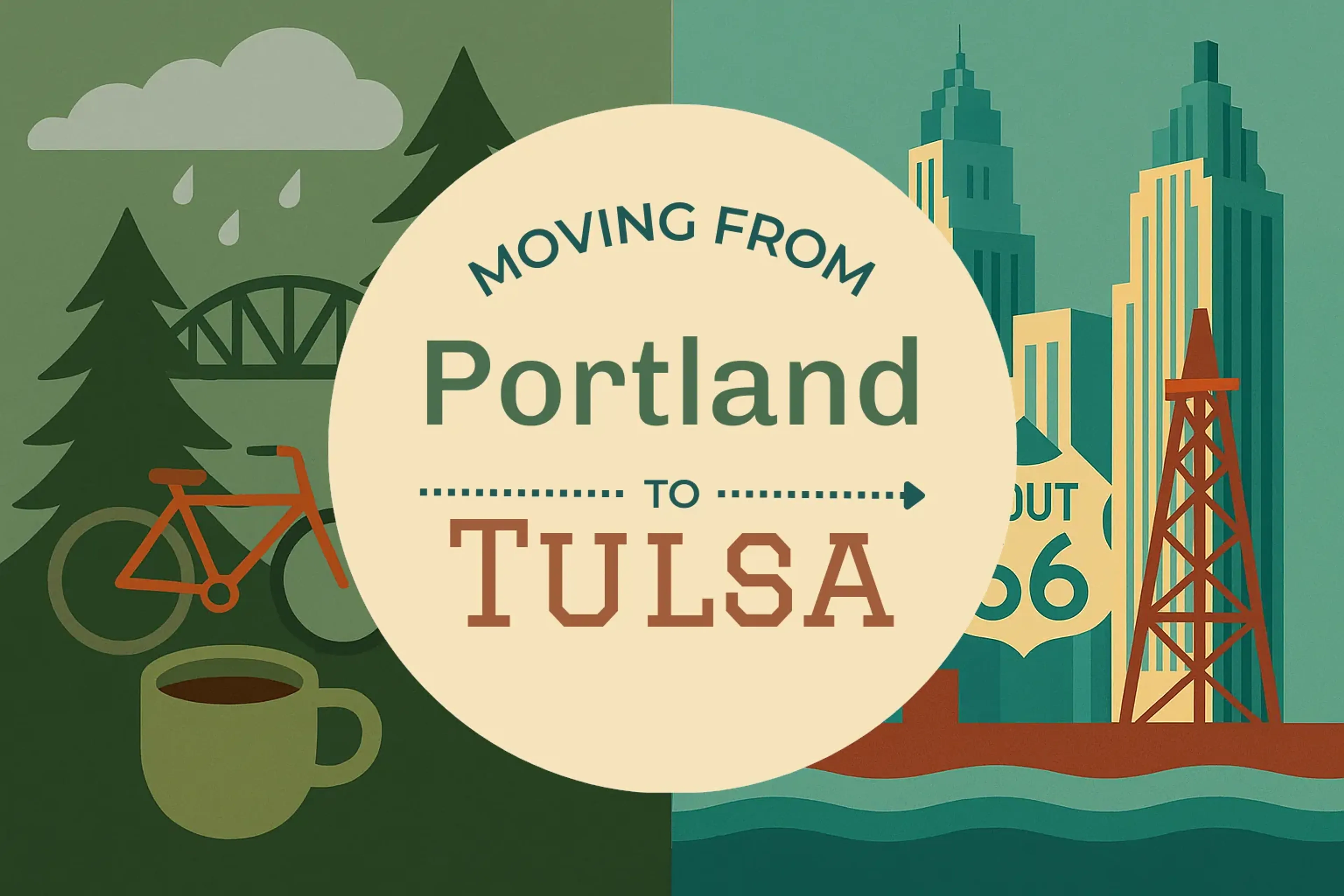 Side-by-side comparison of Portland to Tulsa moving companies