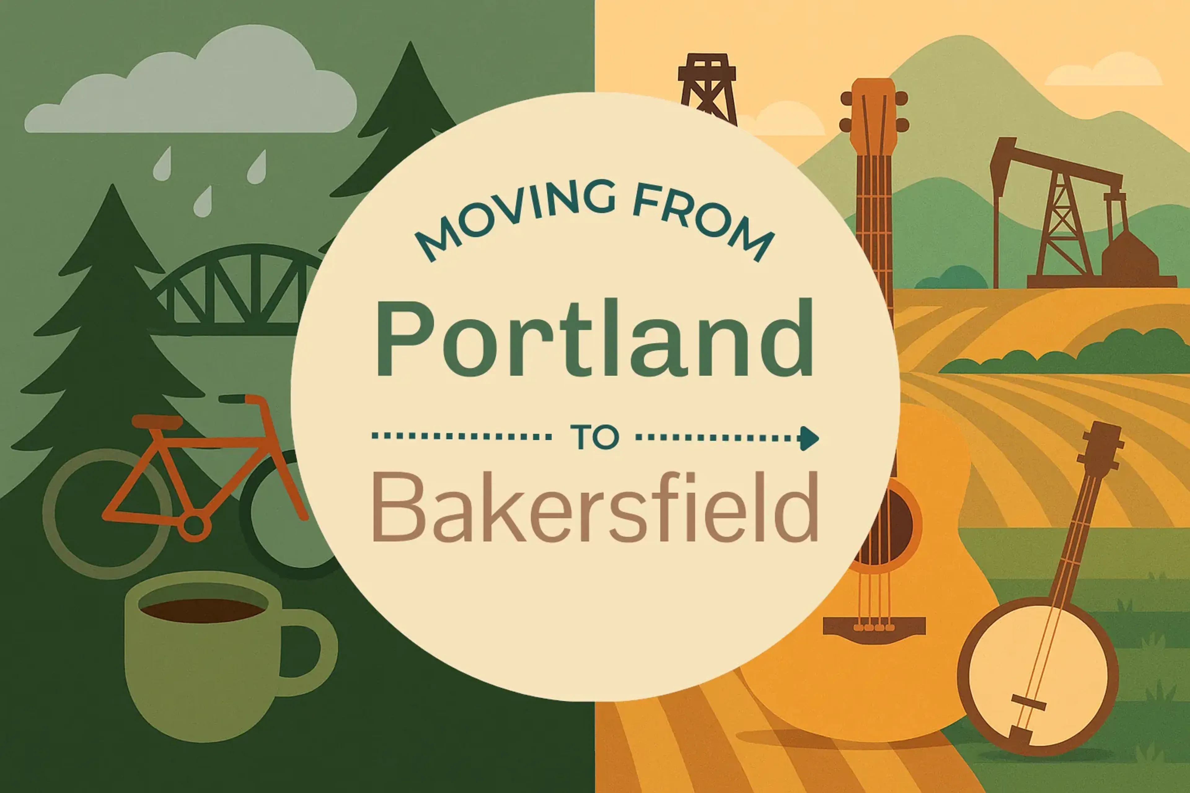 Side-by-side comparison of Portland to Bakersfield moving companies