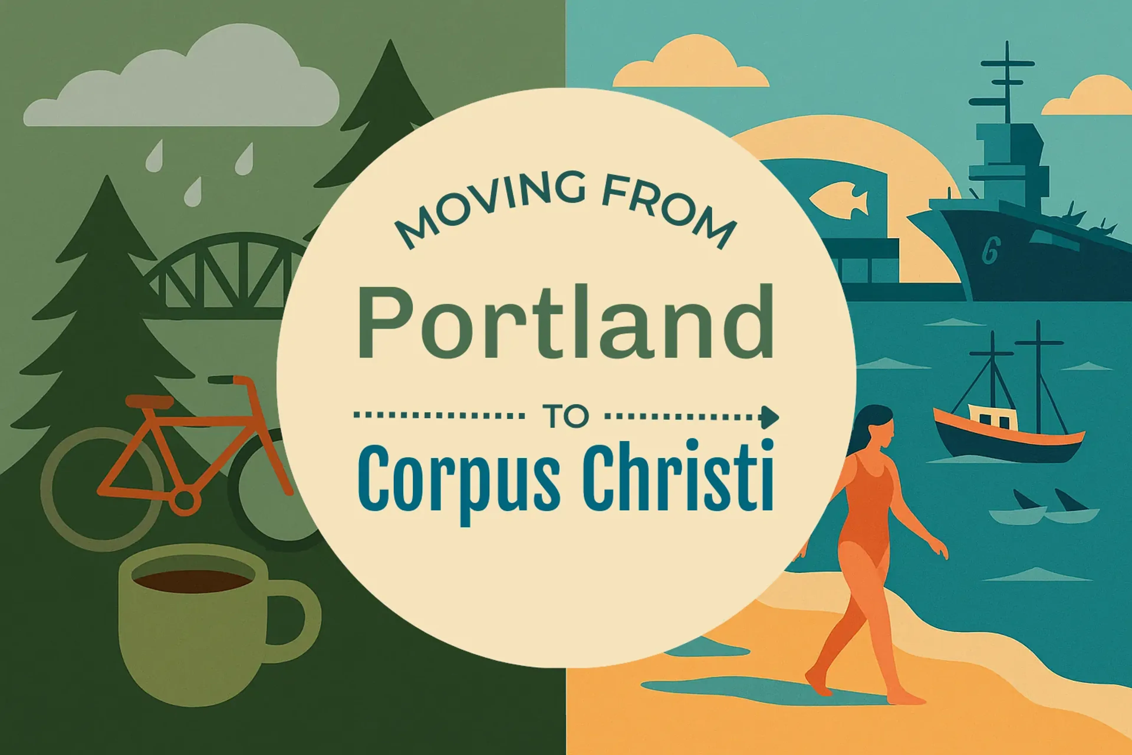 Side-by-side comparison of Portland to Corpus Christi moving companies