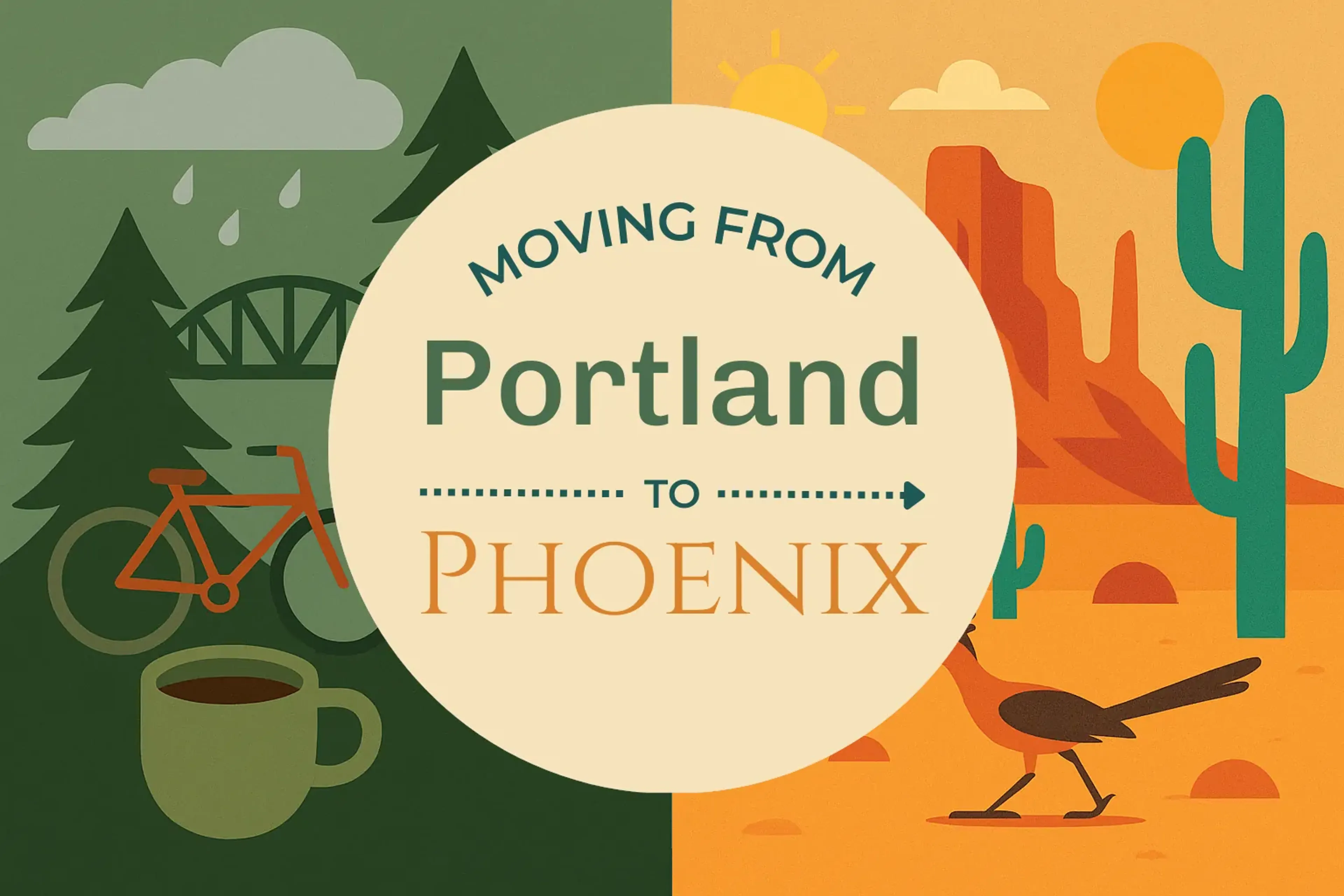 Side-by-side comparison of Portland to Phoenix moving companies