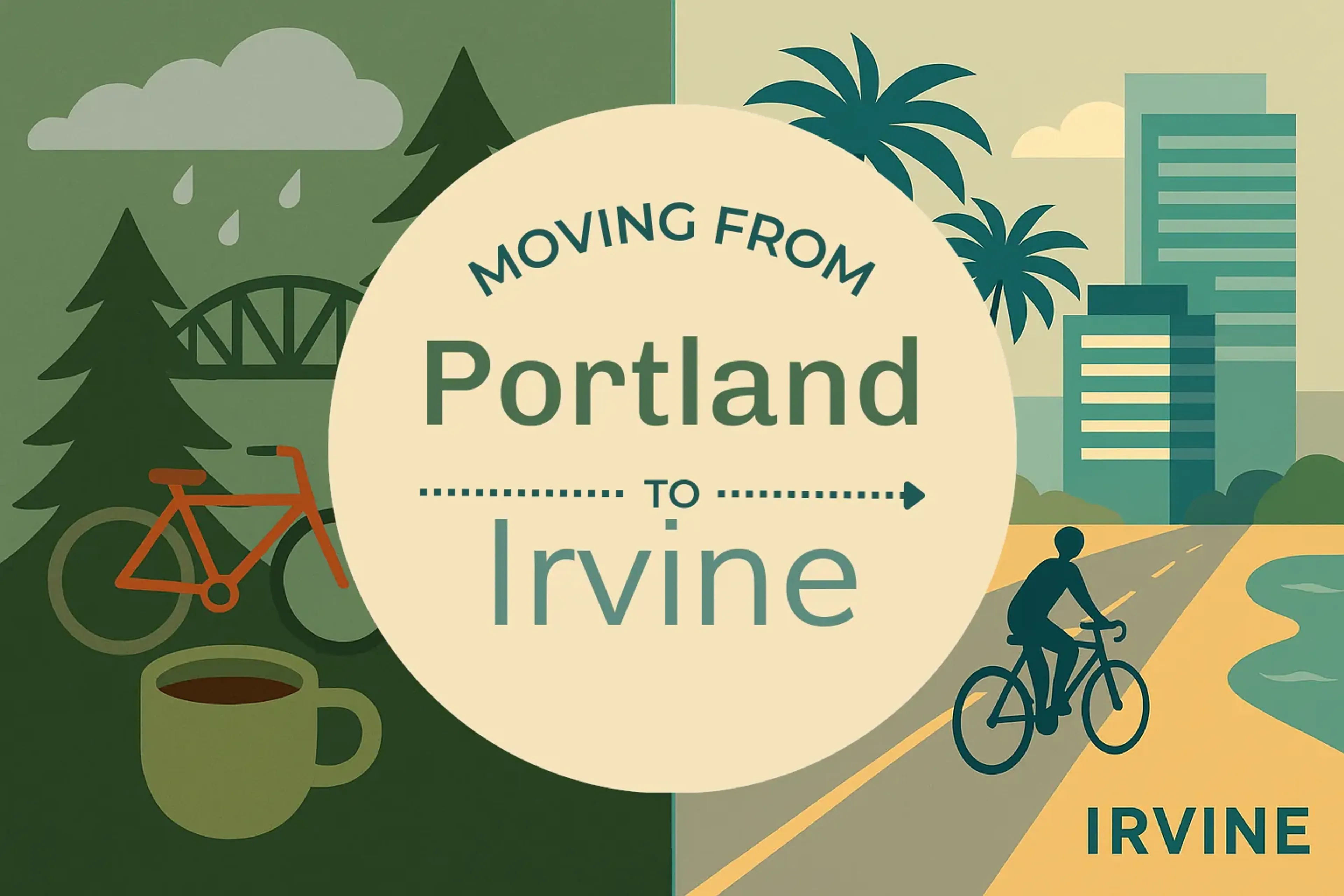 Side-by-side comparison of Portland to Irvine moving companies