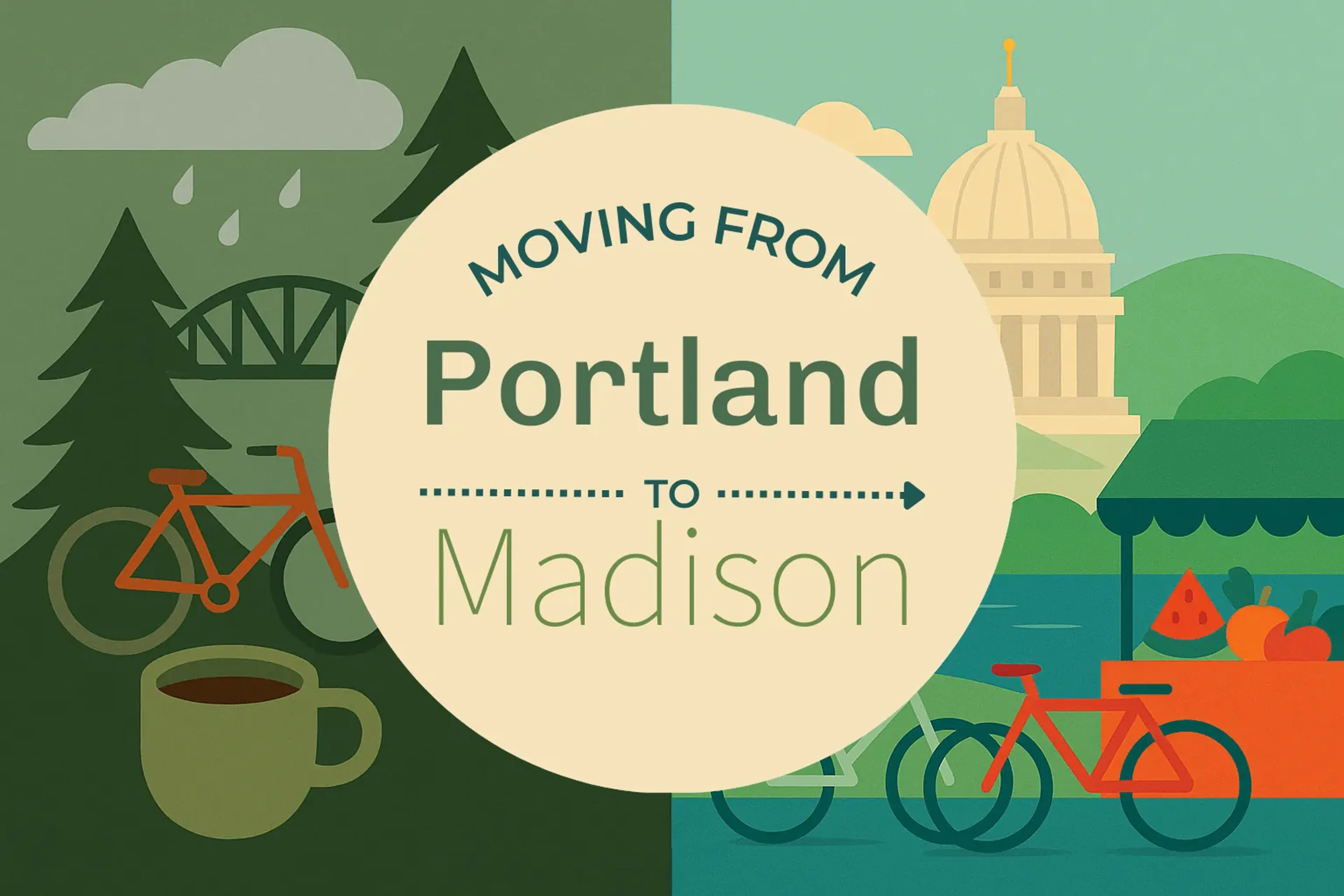 Side-by-side comparison of Portland to Madison moving companies