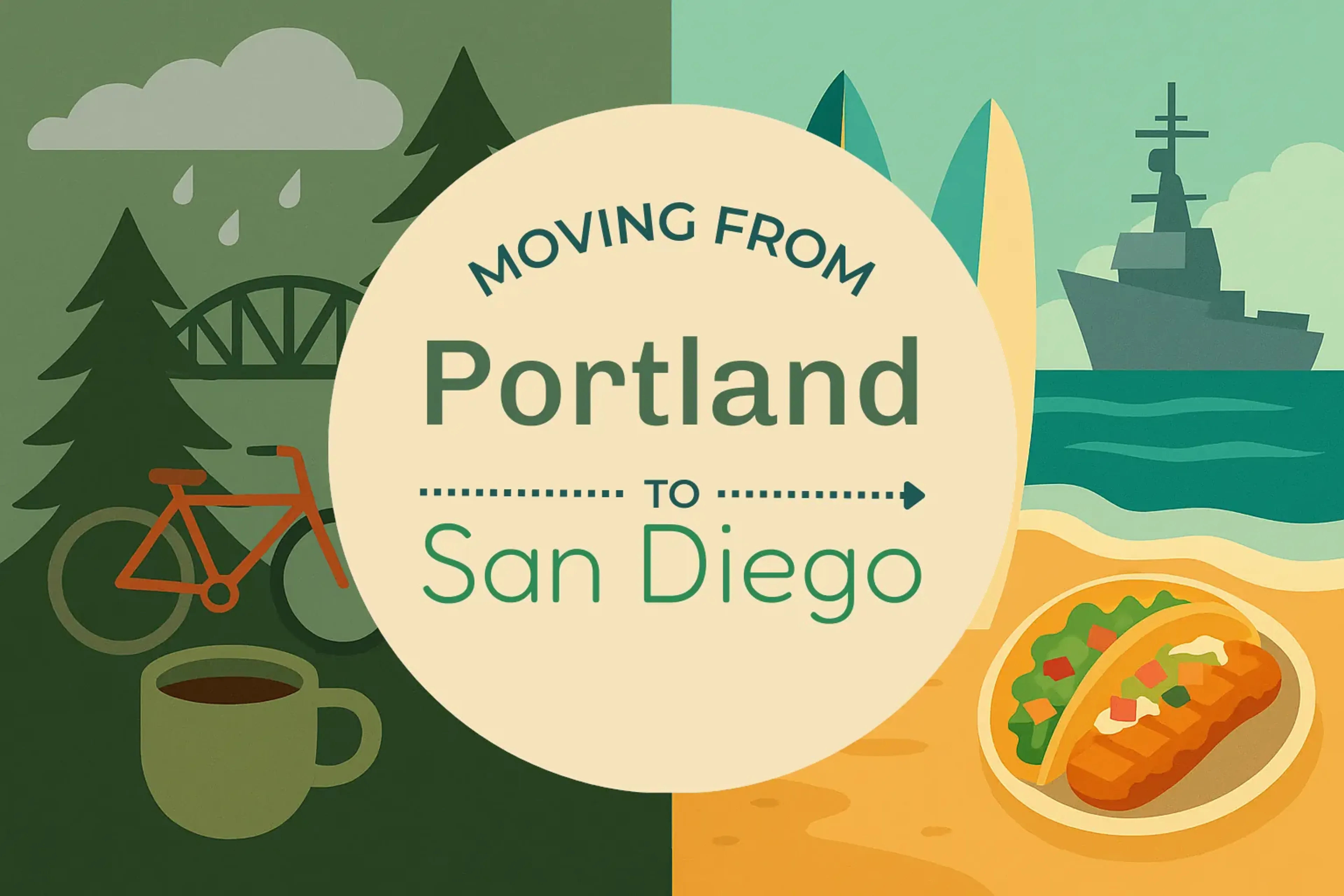 Side-by-side comparison of Portland to San Diego moving companies