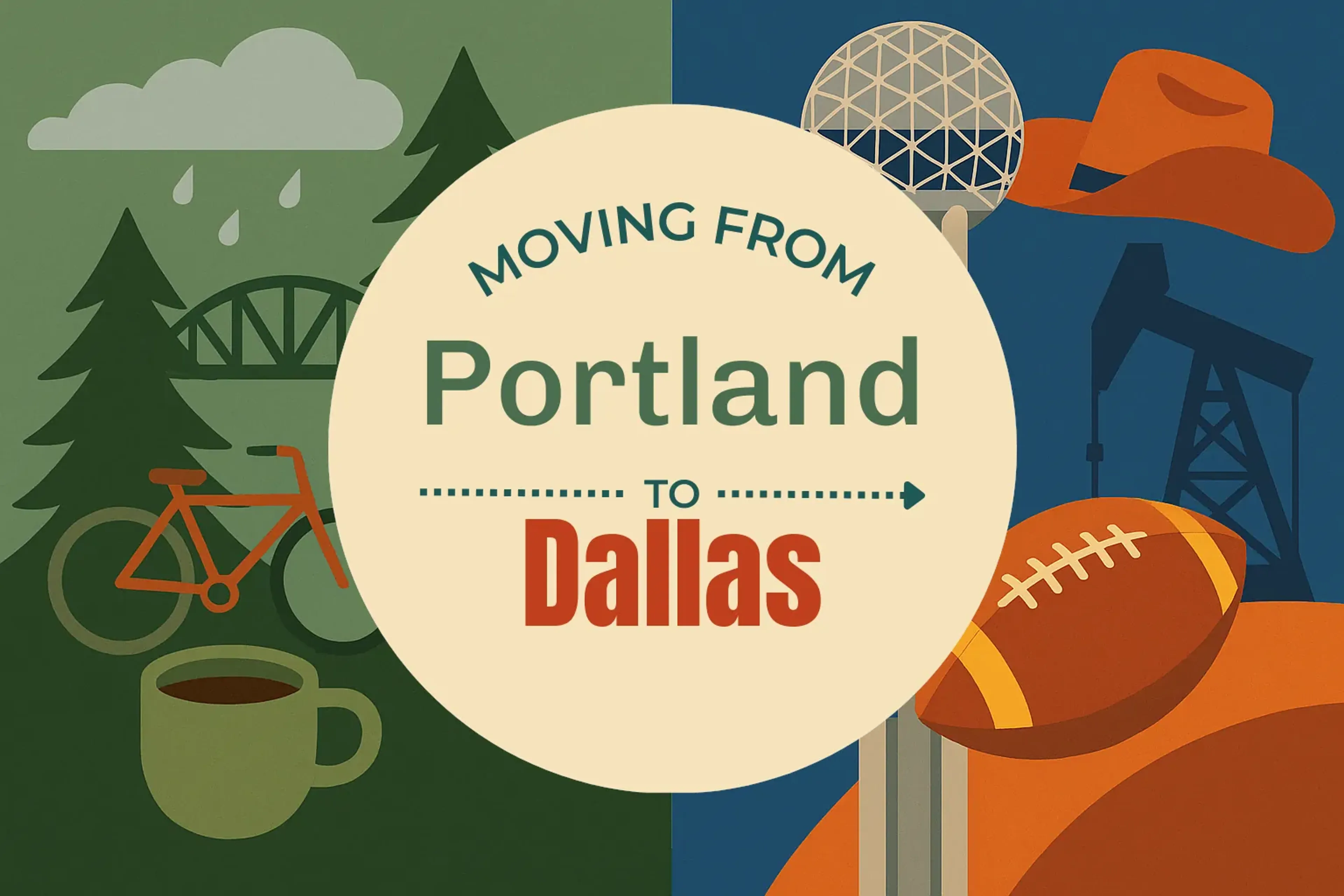Side-by-side comparison of Portland to Dallas moving companies