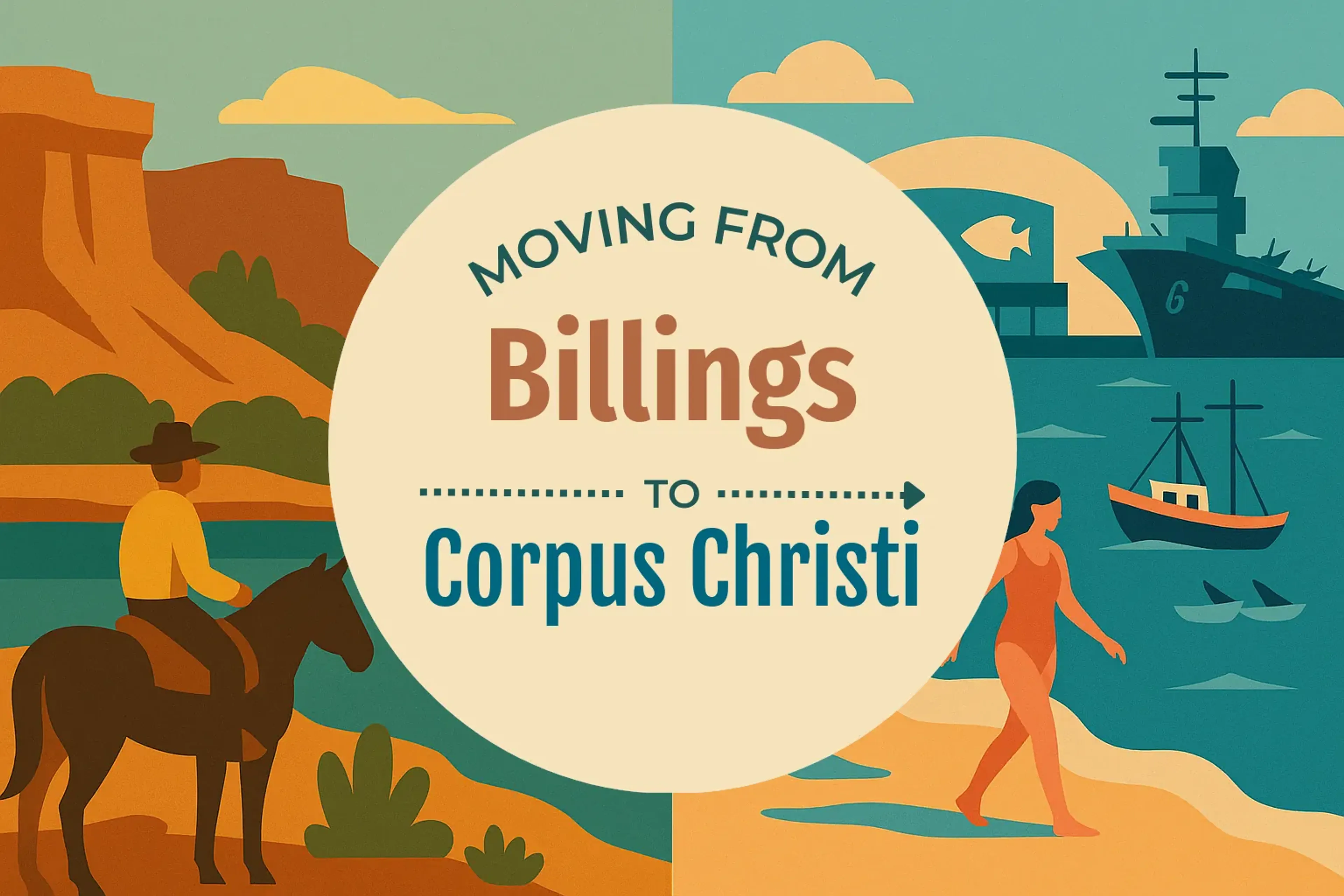 Side-by-side comparison of Billings to Corpus Christi moving companies