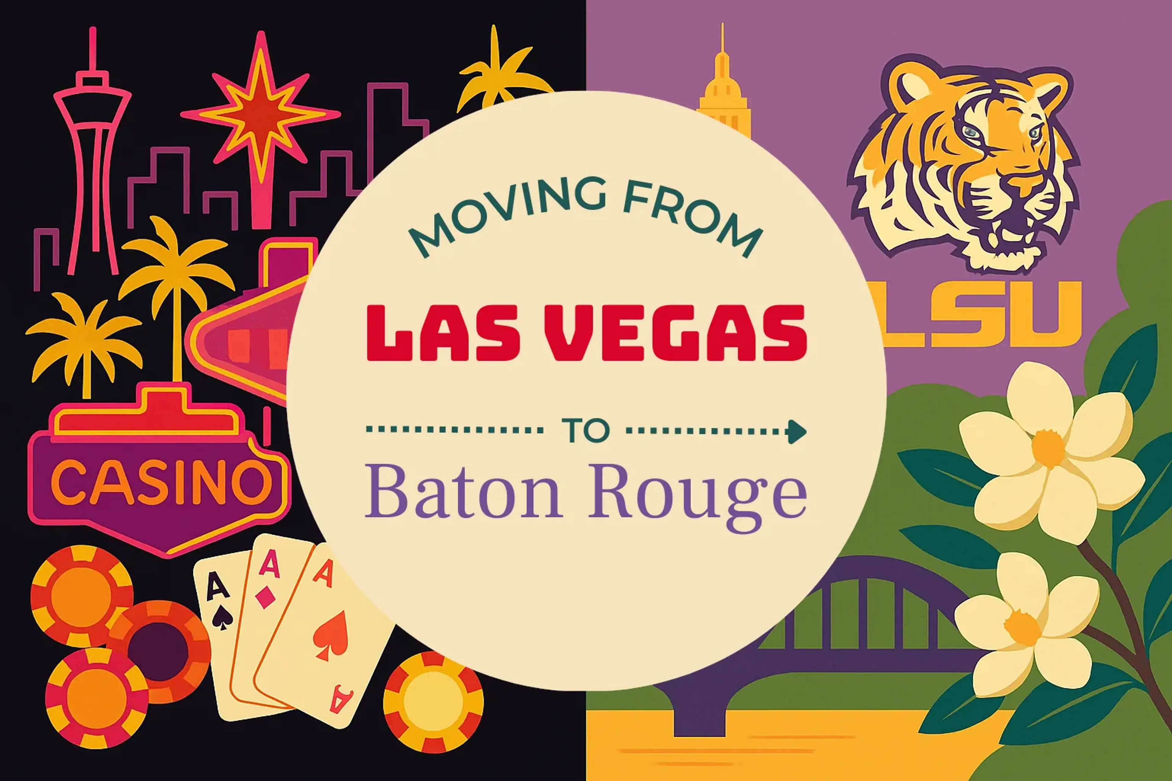 Side-by-side comparison of Las Vegas to Baton Rouge moving companies