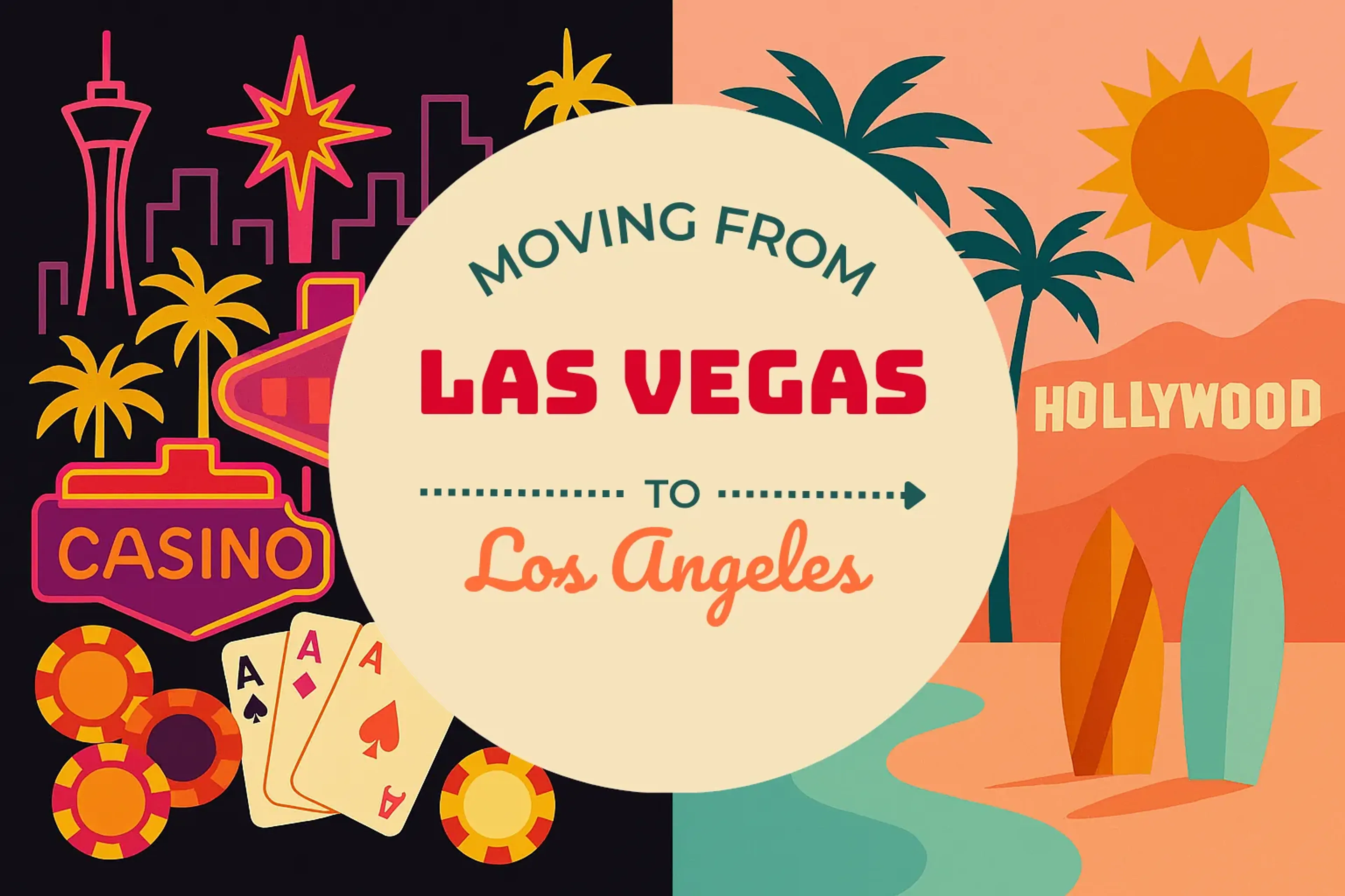 Side-by-side comparison of Las Vegas to Los Angeles moving companies