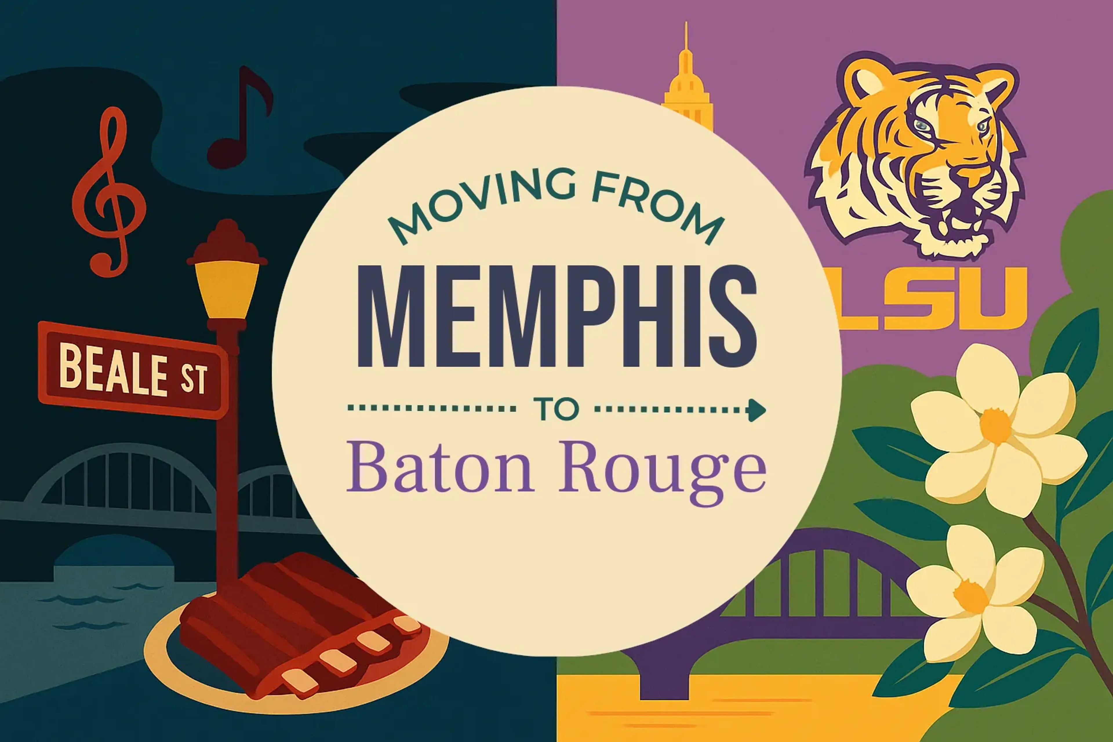 Side-by-side comparison of Memphis to Baton Rouge moving companies