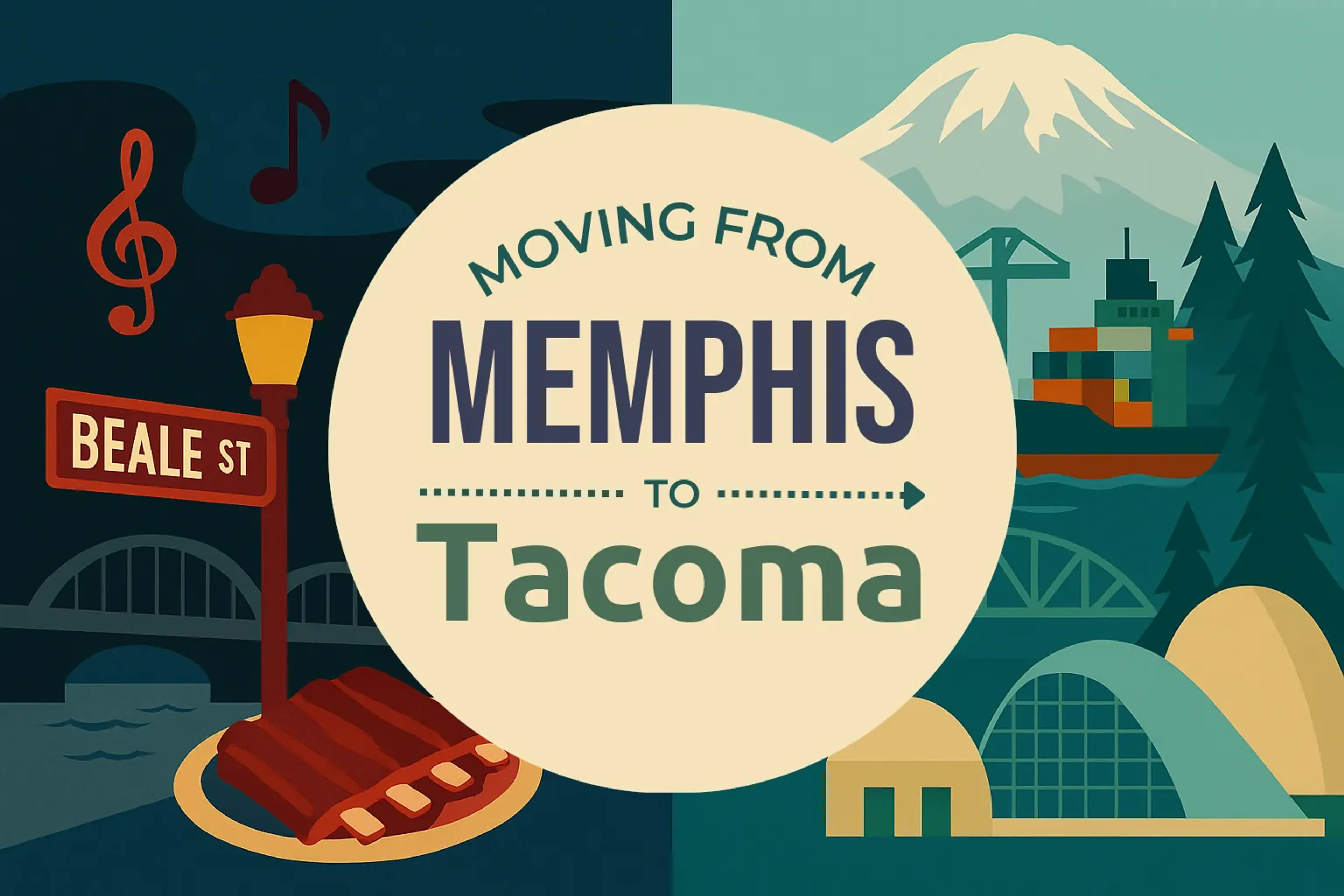 Side-by-side comparison of Memphis to Tacoma moving companies