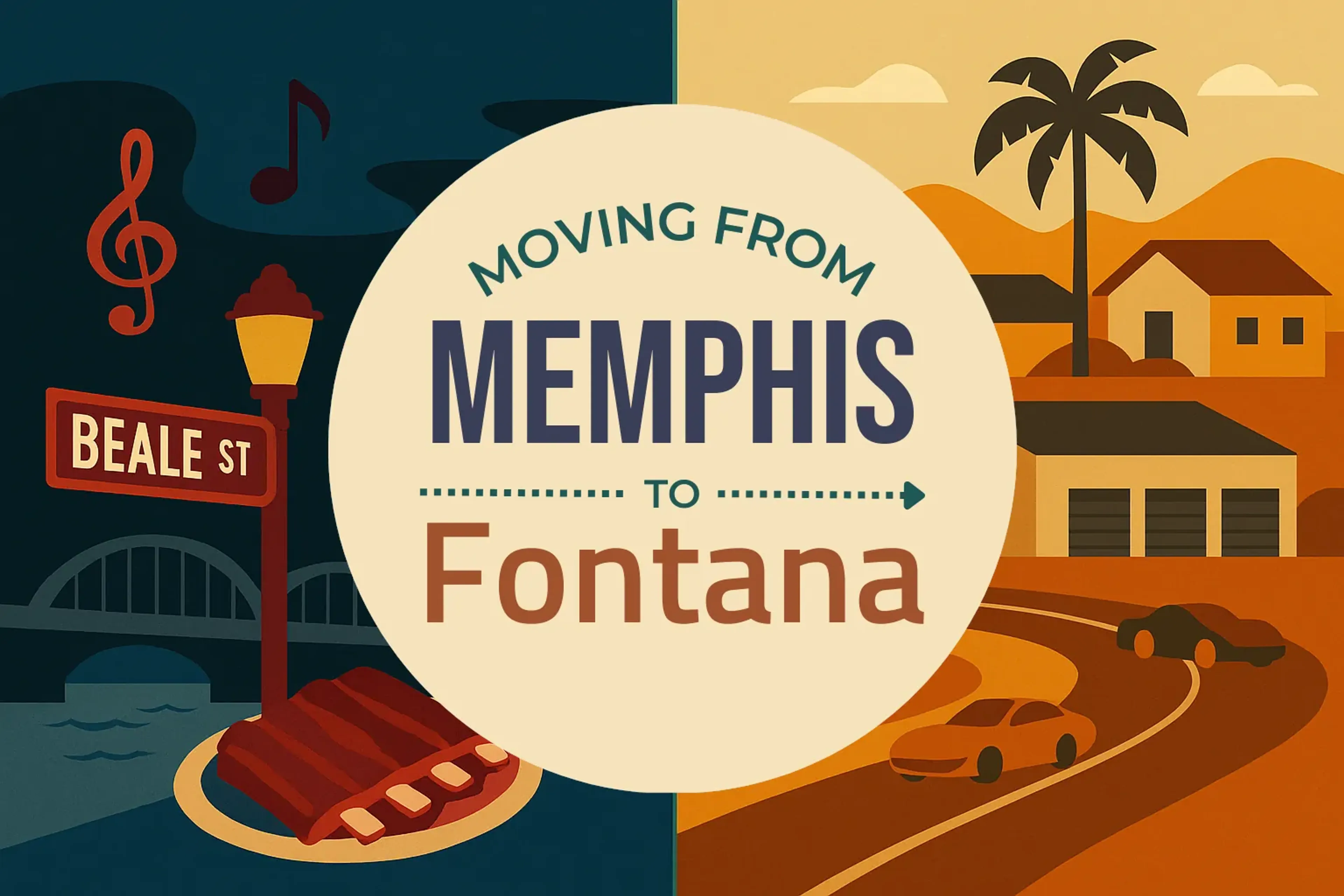 Side-by-side comparison of Memphis to Fontana moving companies
