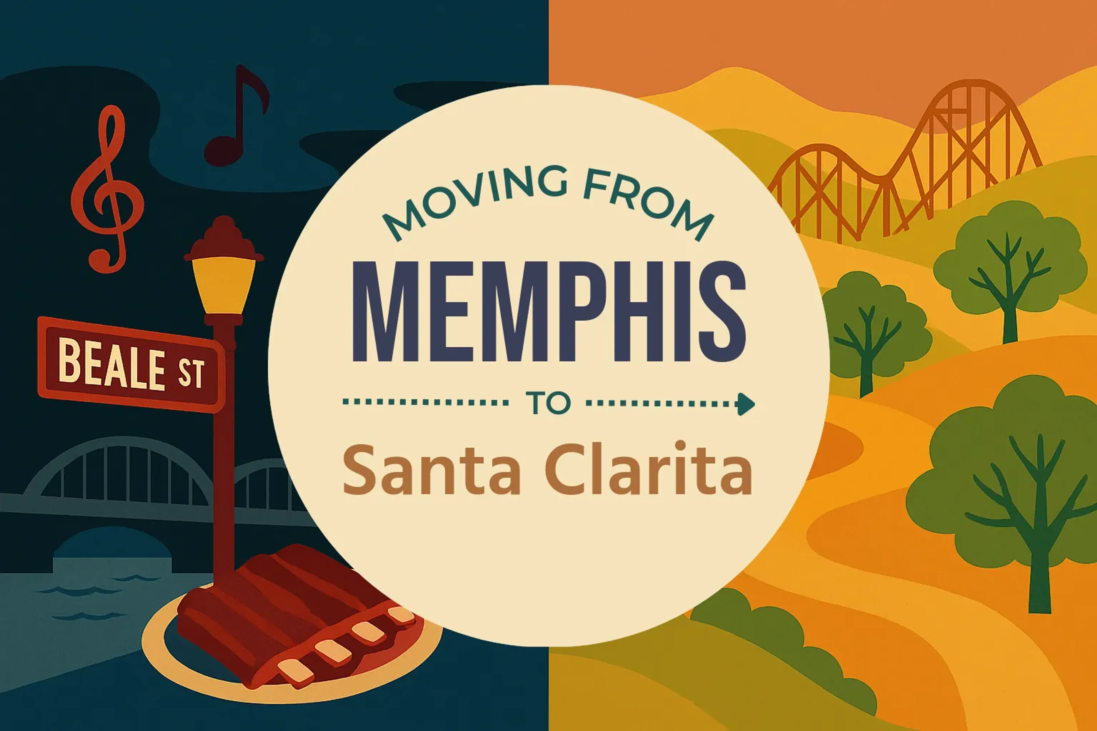 Side-by-side comparison of Memphis to Santa Clarita moving companies