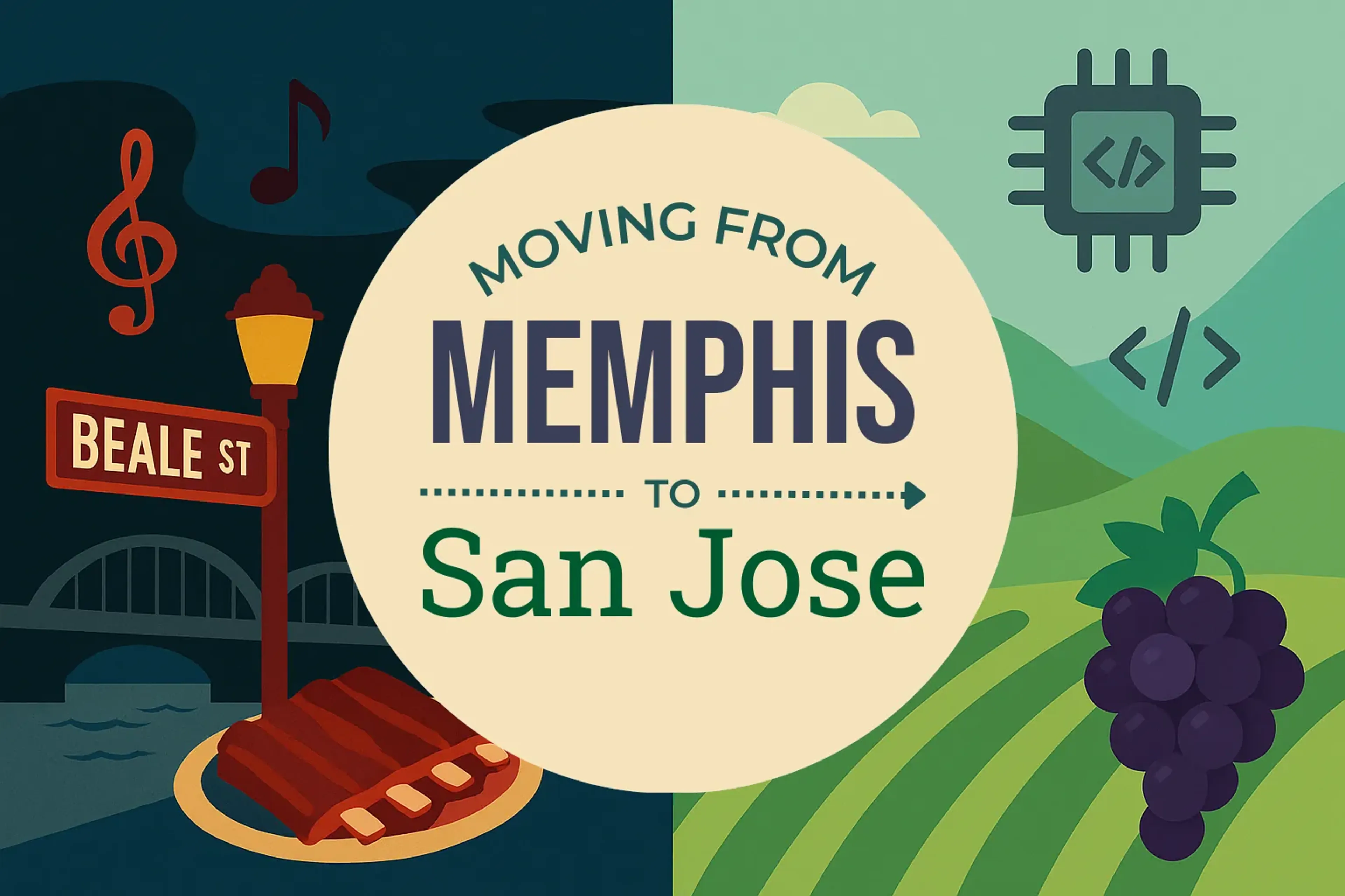 Side-by-side comparison of Memphis to San Jose moving companies
