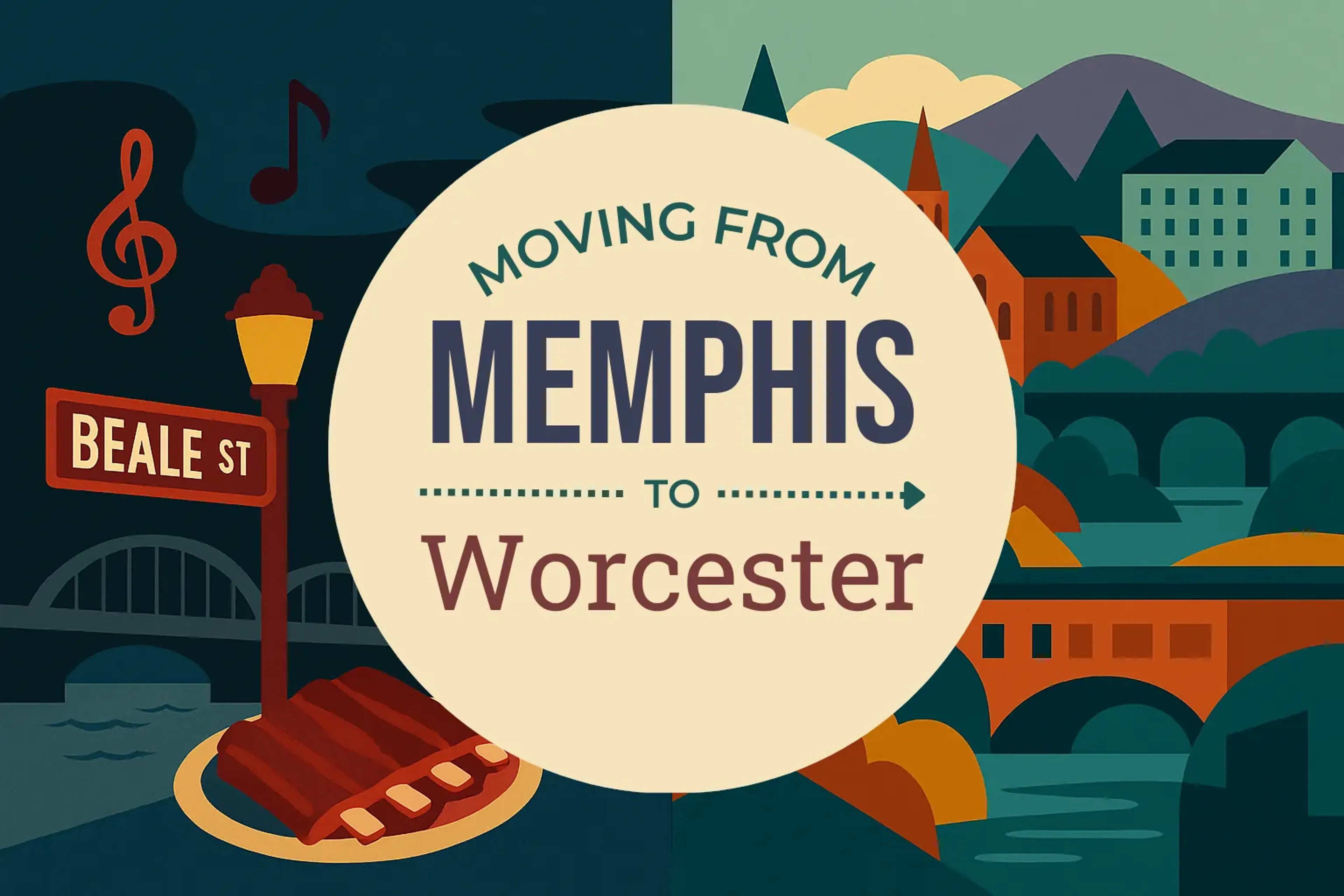 Side-by-side comparison of Memphis to Worcester moving companies