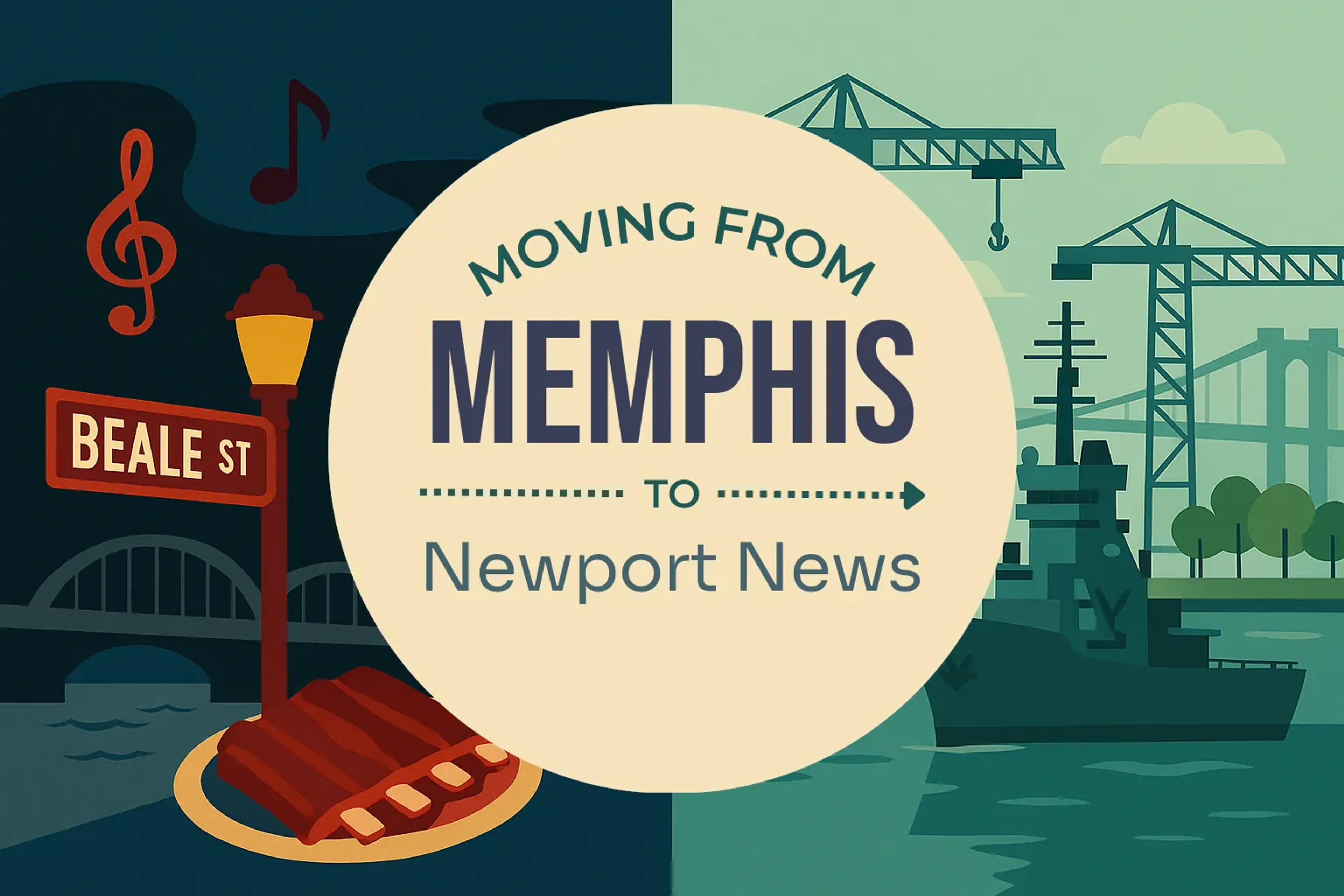 Side-by-side comparison of Memphis to Newport News moving companies