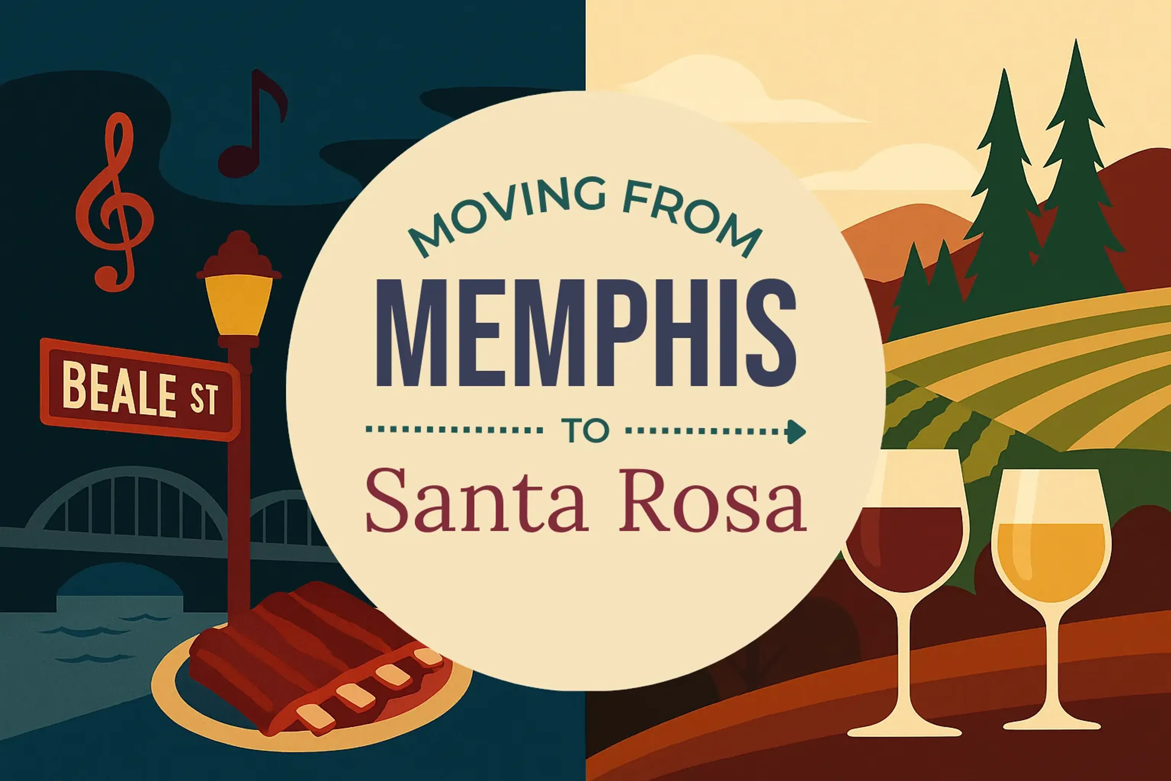 Side-by-side comparison of Memphis to Santa Rosa moving companies