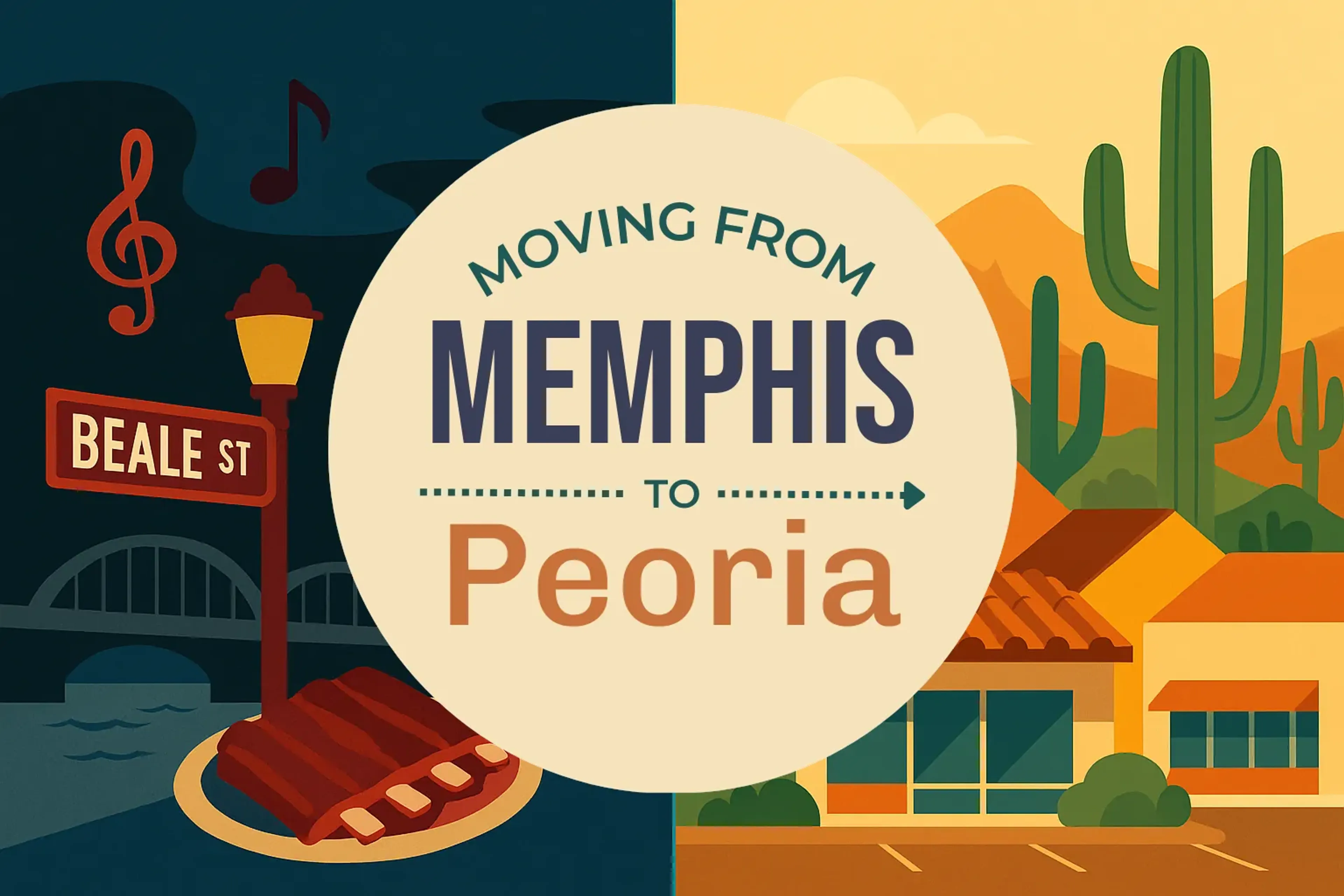 Side-by-side comparison of Memphis to Peoria moving companies