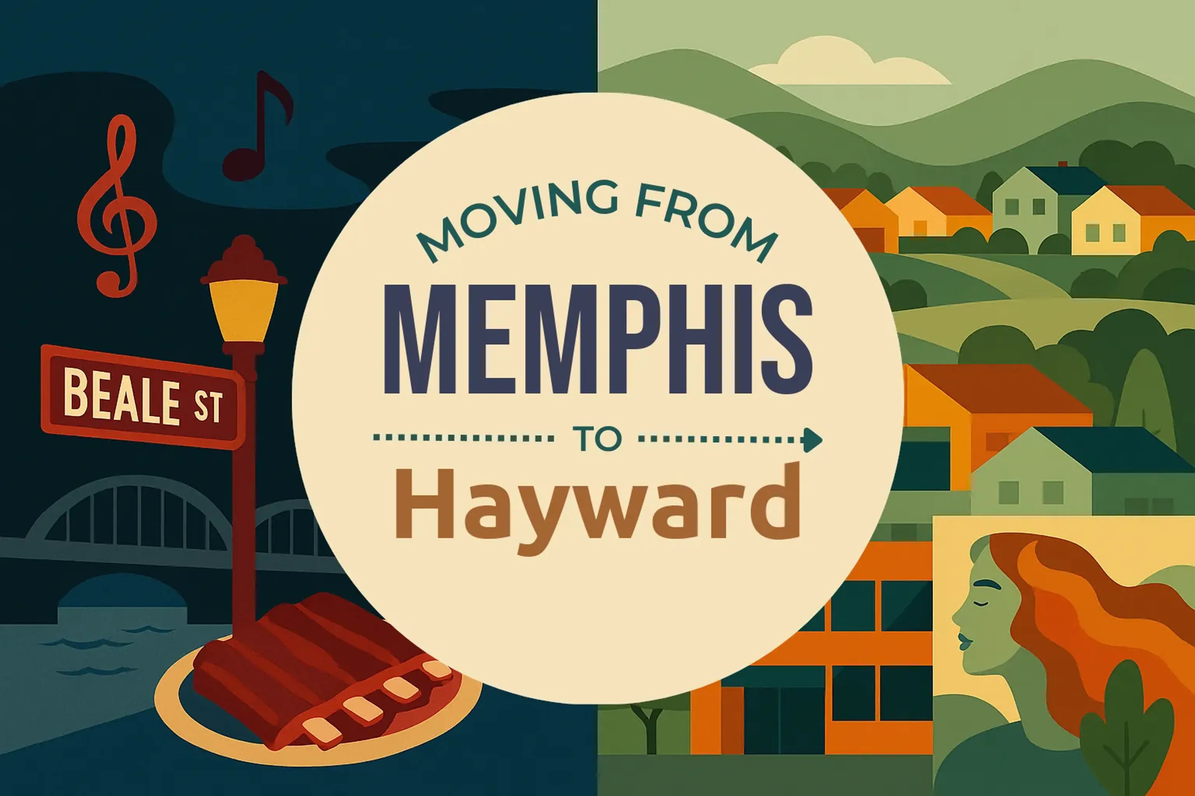 Side-by-side comparison of Memphis to Hayward moving companies