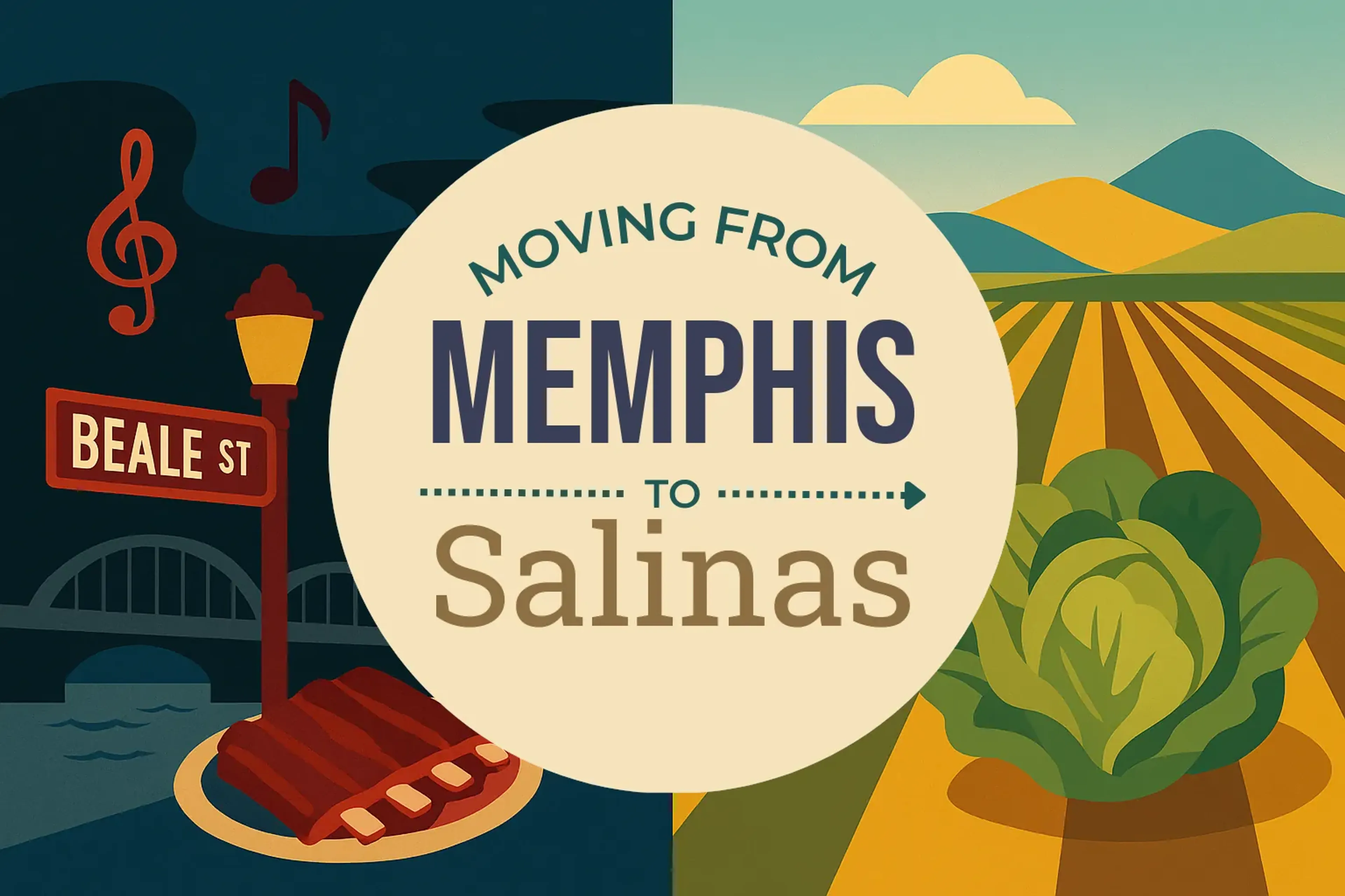 Side-by-side comparison of Memphis to Salinas moving companies