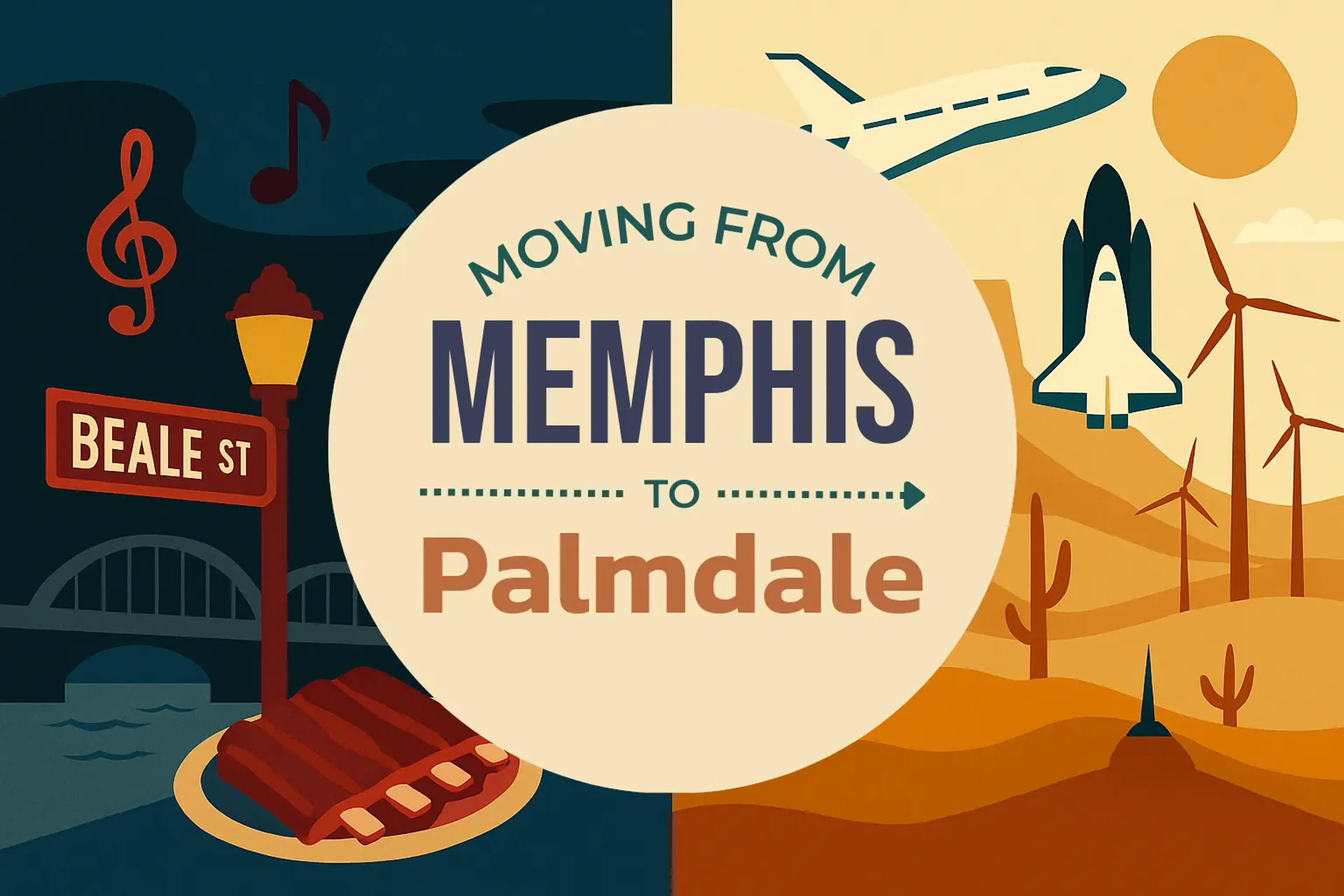 Side-by-side comparison of Memphis to Palmdale moving companies