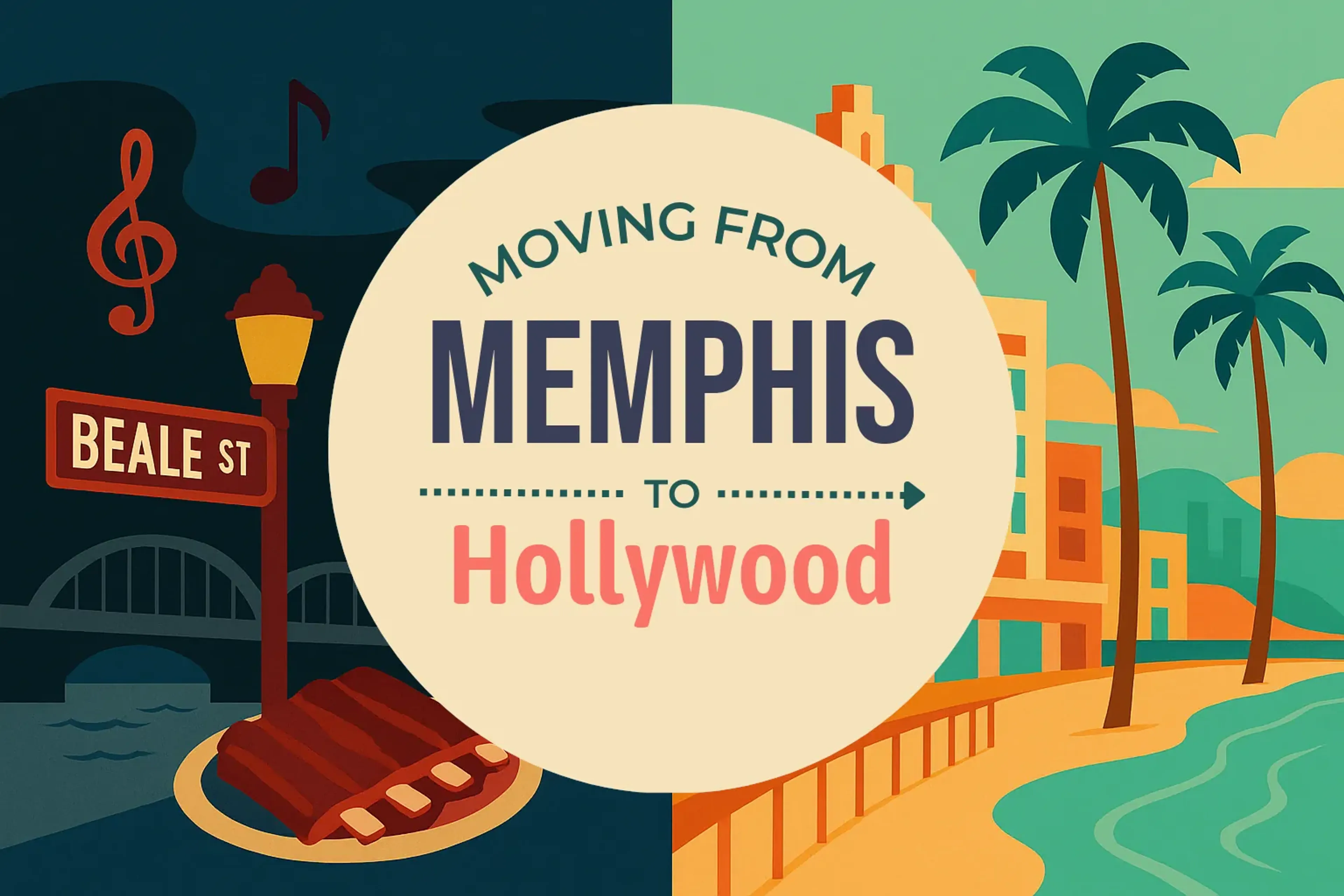 Side-by-side comparison of Memphis to Hollywood moving companies