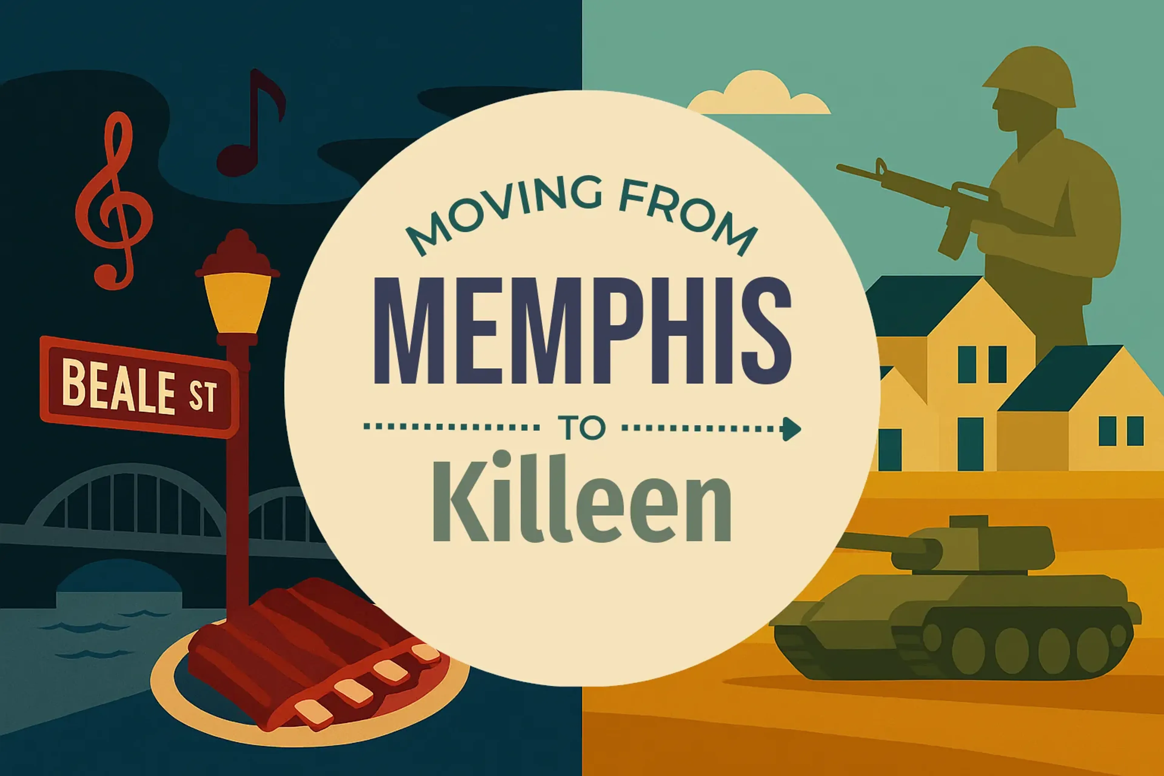 Side-by-side comparison of Memphis to Killeen moving companies