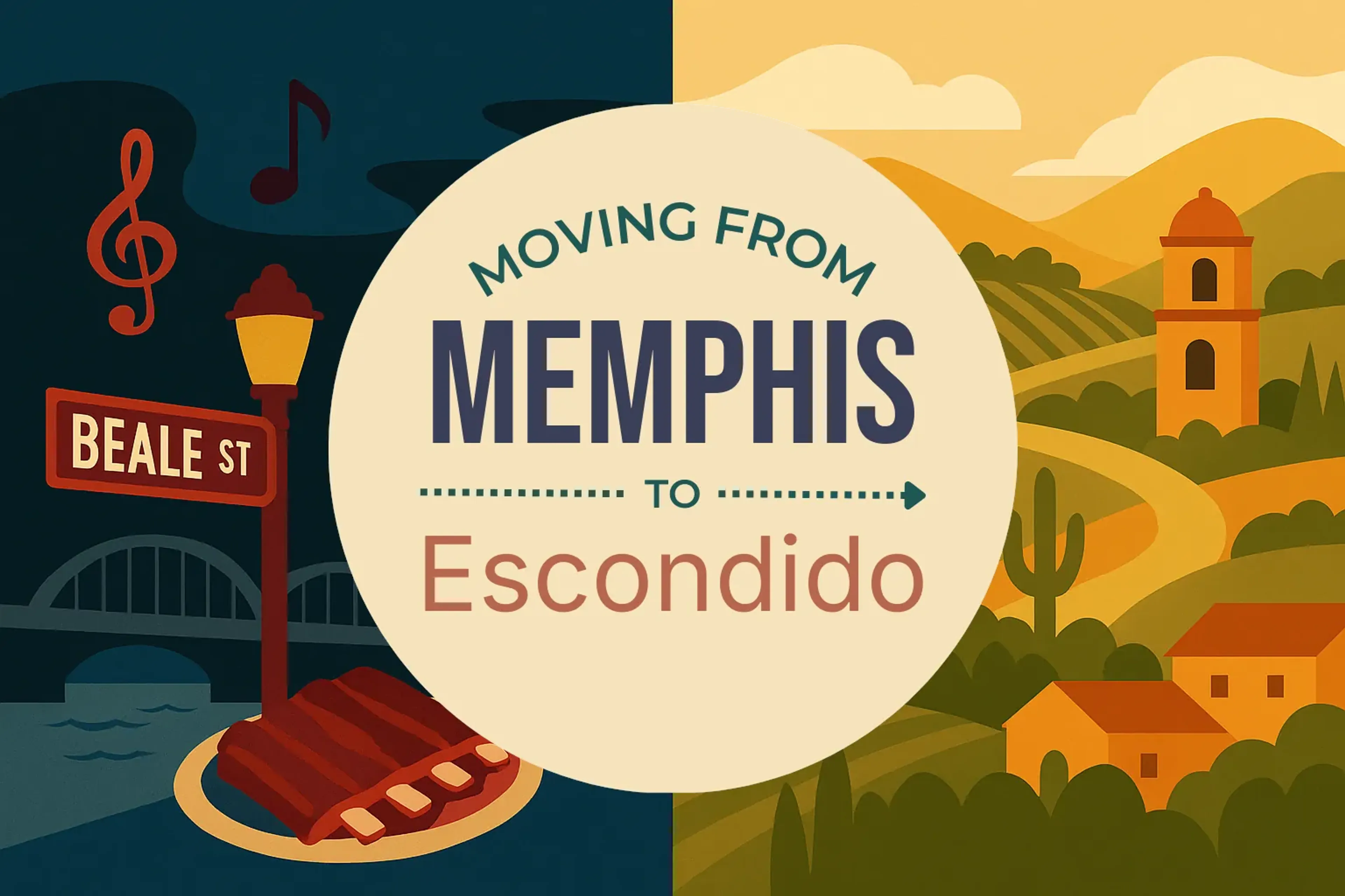 Side-by-side comparison of Memphis to Escondido moving companies