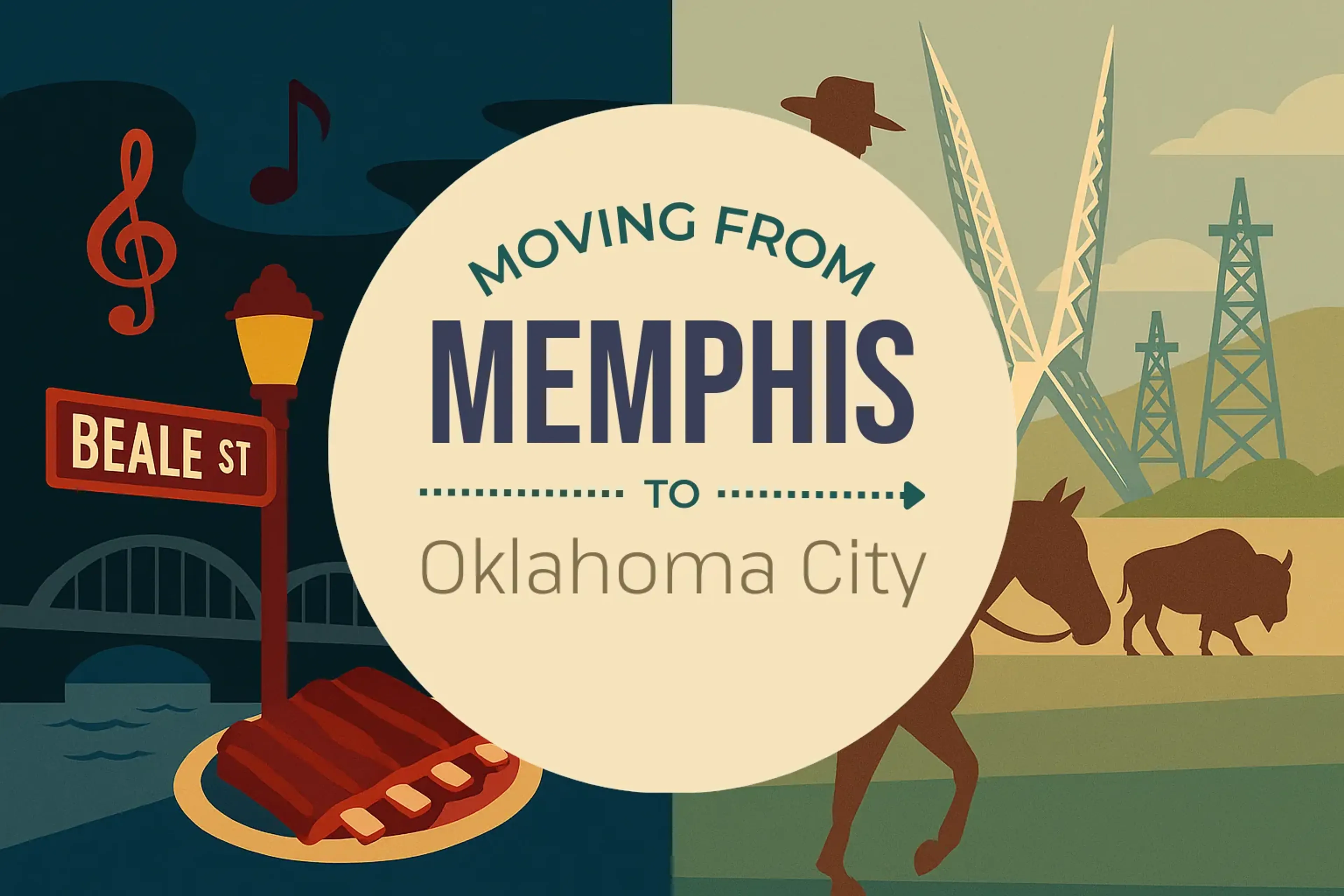 Side-by-side comparison of Memphis to Oklahoma City moving companies