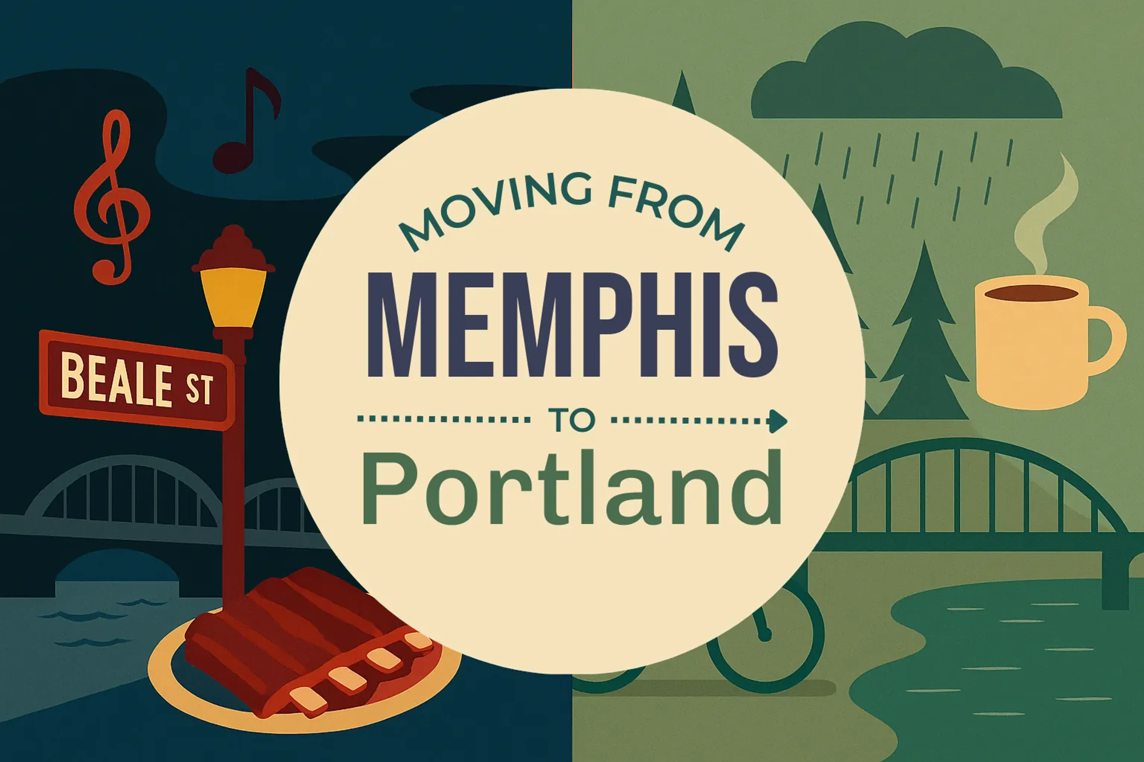 Side-by-side comparison of Memphis to Portland moving companies