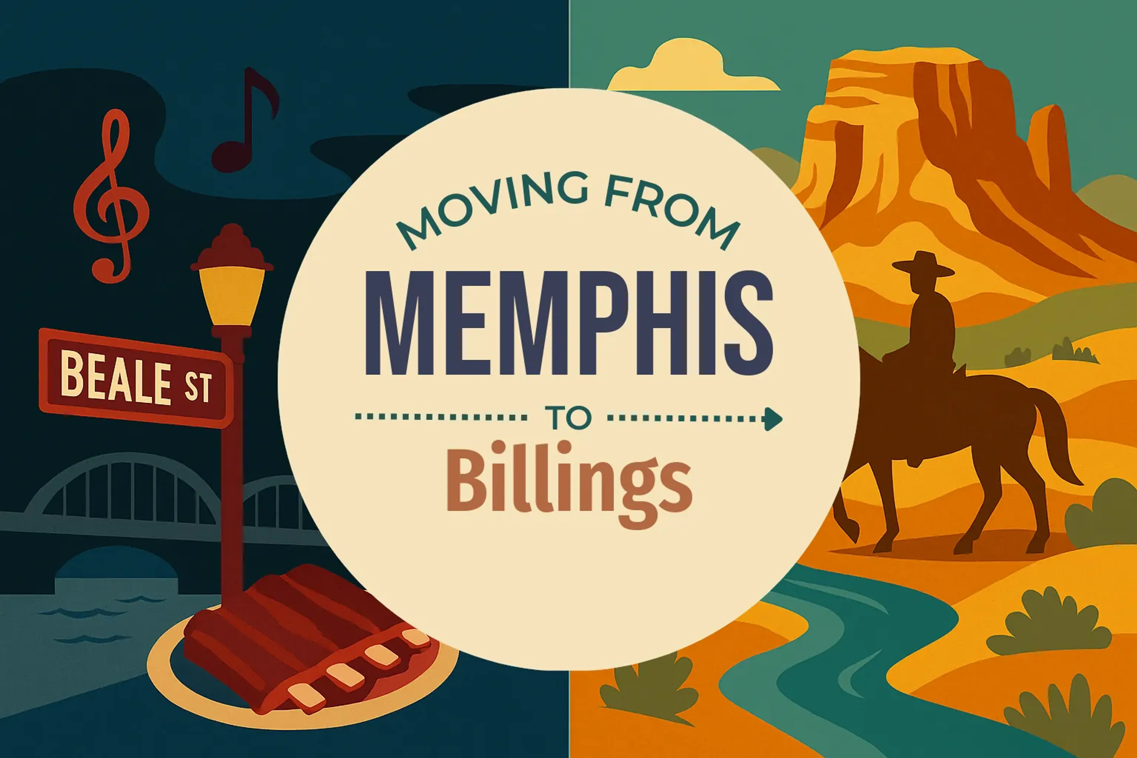 Side-by-side comparison of Memphis to Billings moving companies