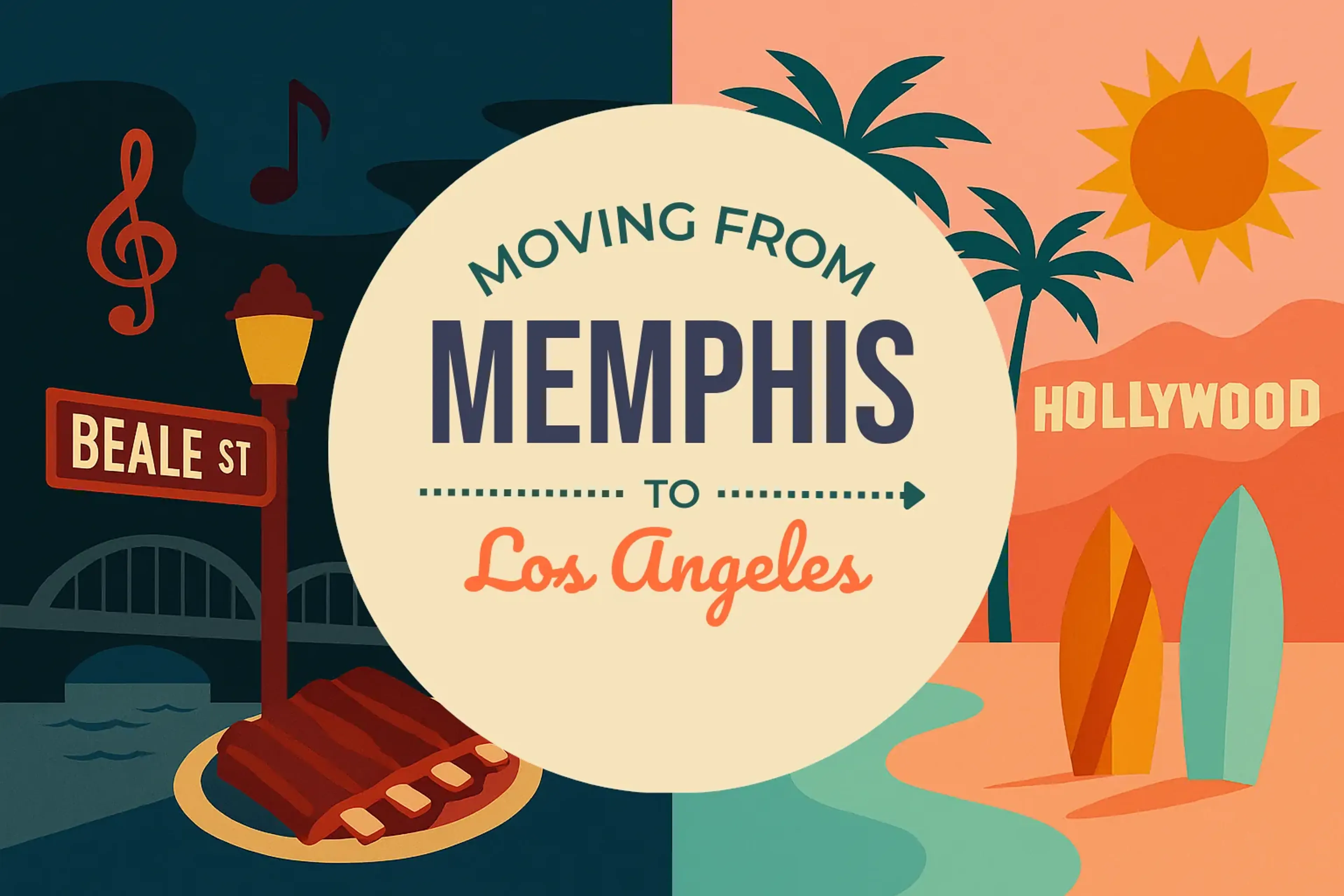 Side-by-side comparison of Memphis to Los Angeles moving companies
