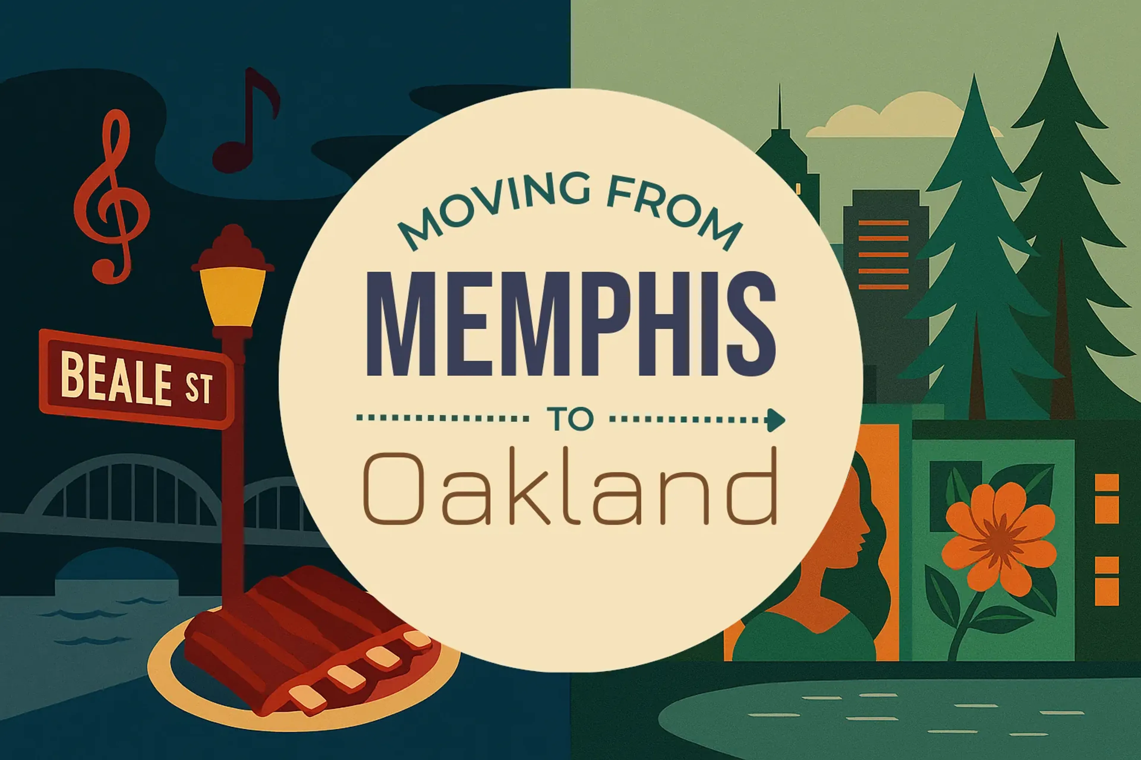 Side-by-side comparison of Memphis to Oakland moving companies