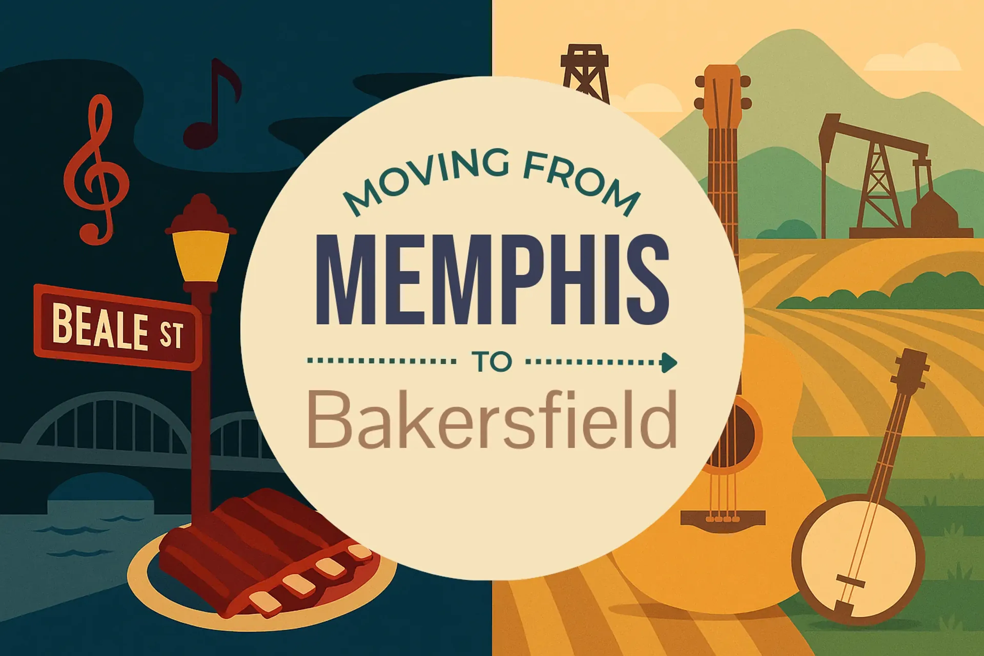 Side-by-side comparison of Memphis to Bakersfield moving companies