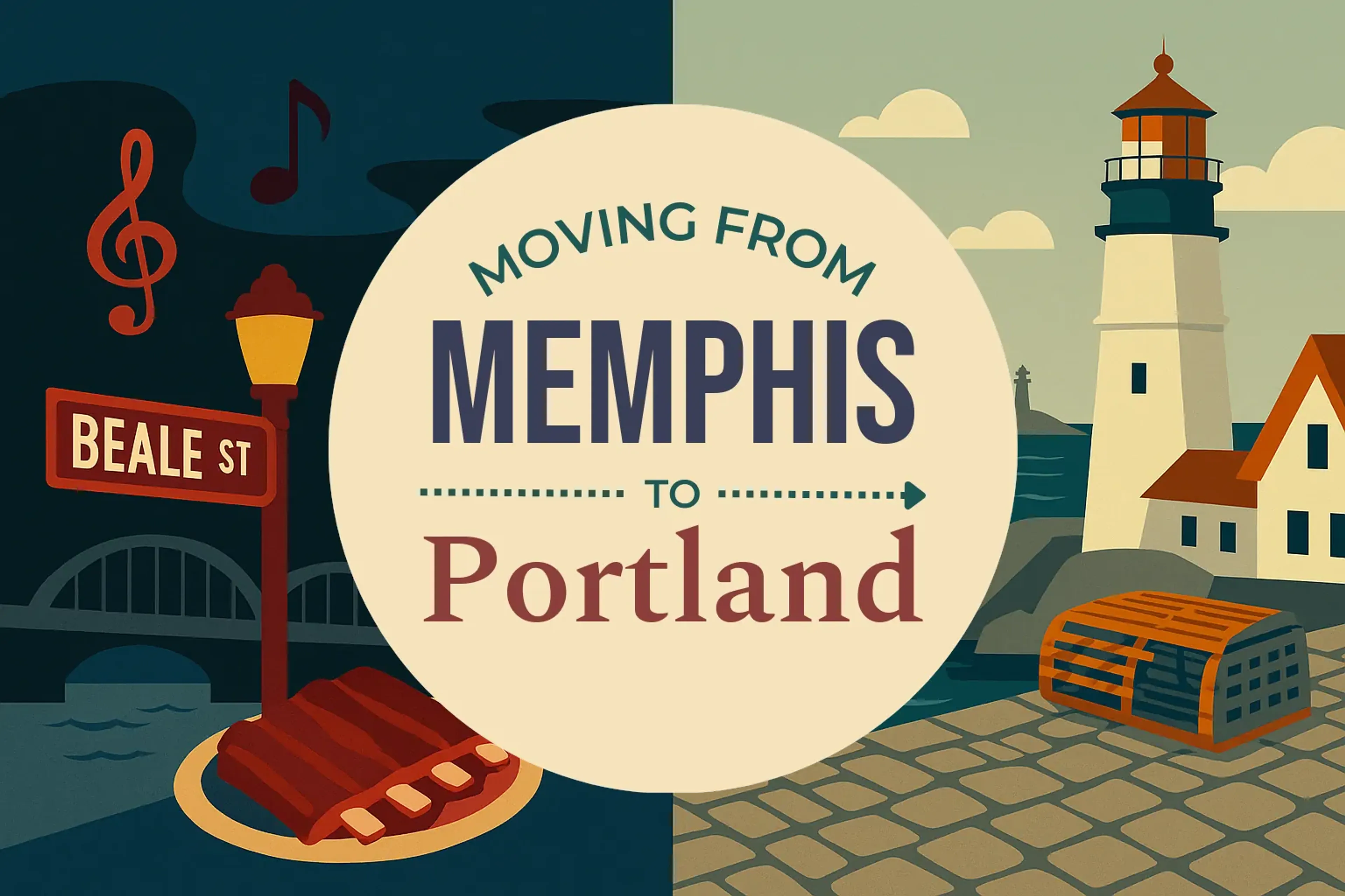 Side-by-side comparison of Memphis to Portland moving companies