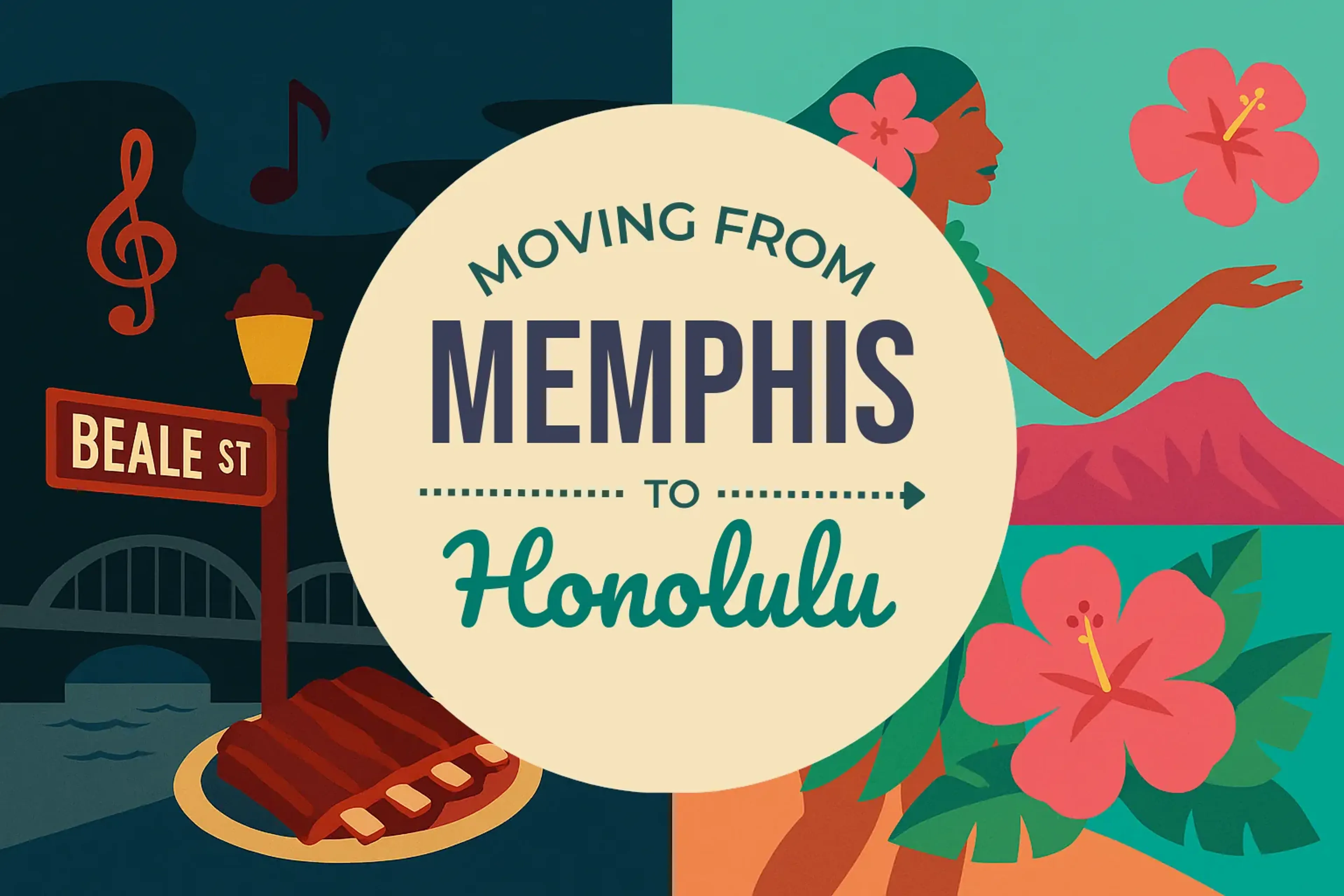 Side-by-side comparison of Memphis to Honolulu moving companies