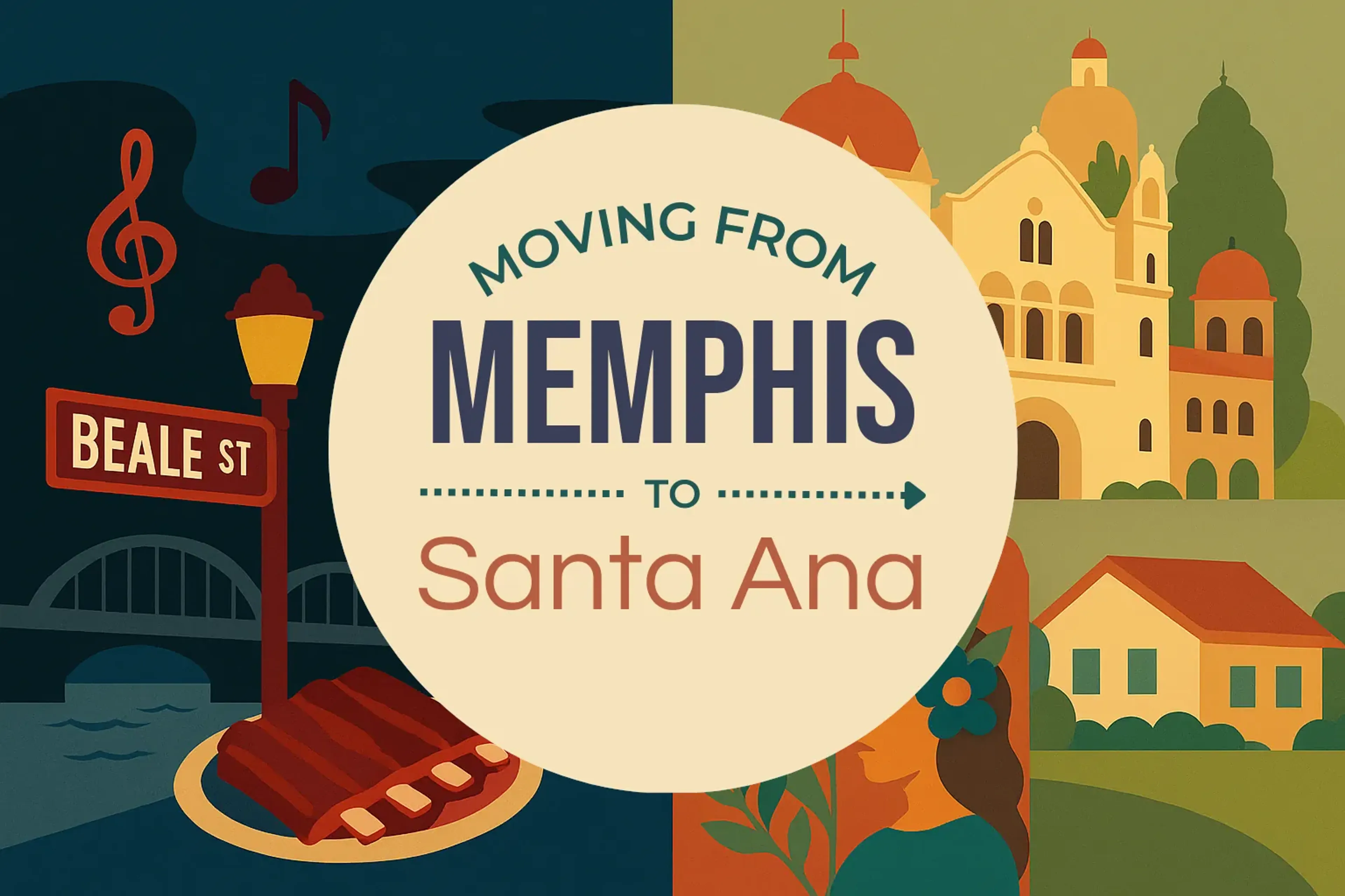 Side-by-side comparison of Memphis to Santa Ana moving companies