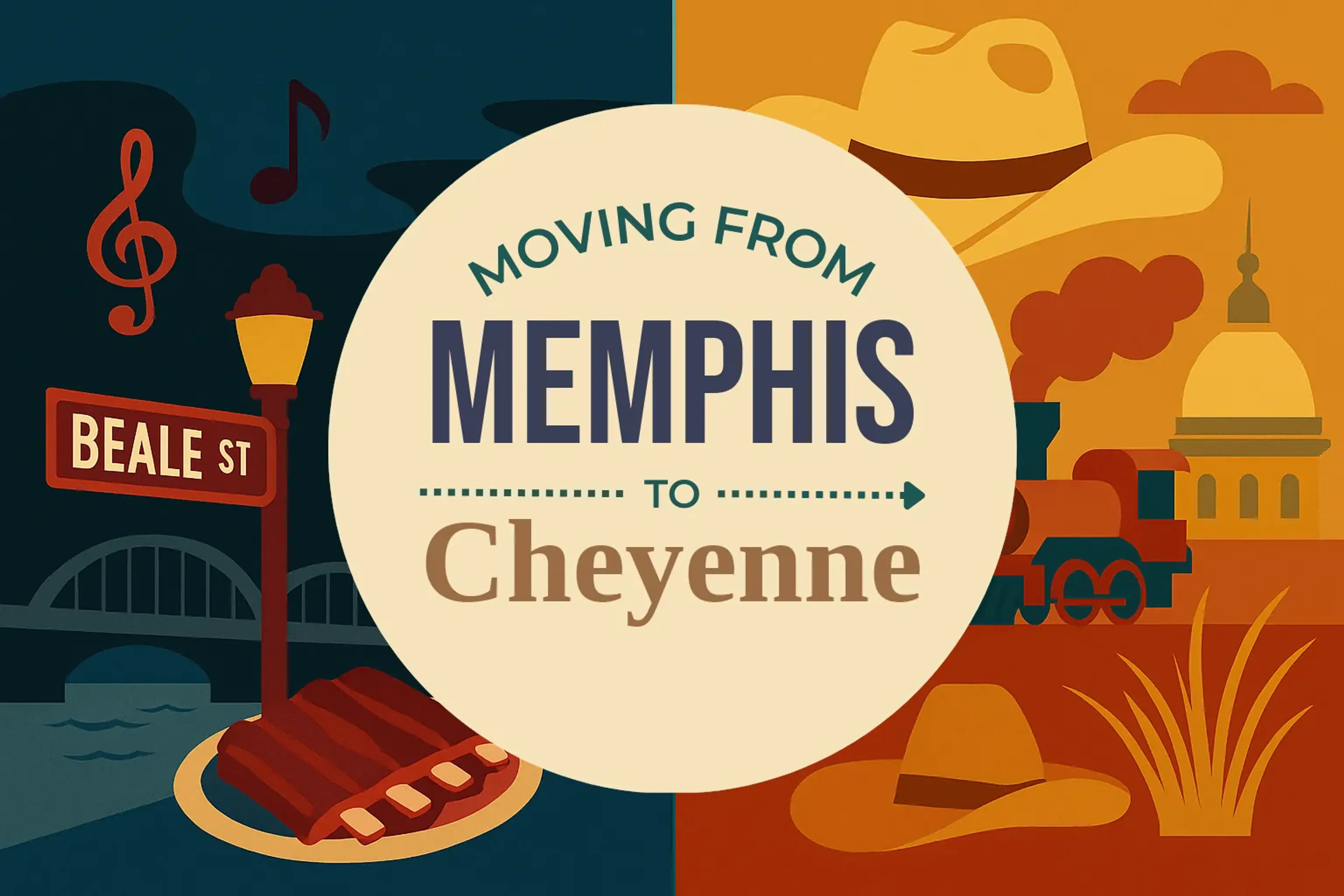 Side-by-side comparison of Memphis to Cheyenne moving companies