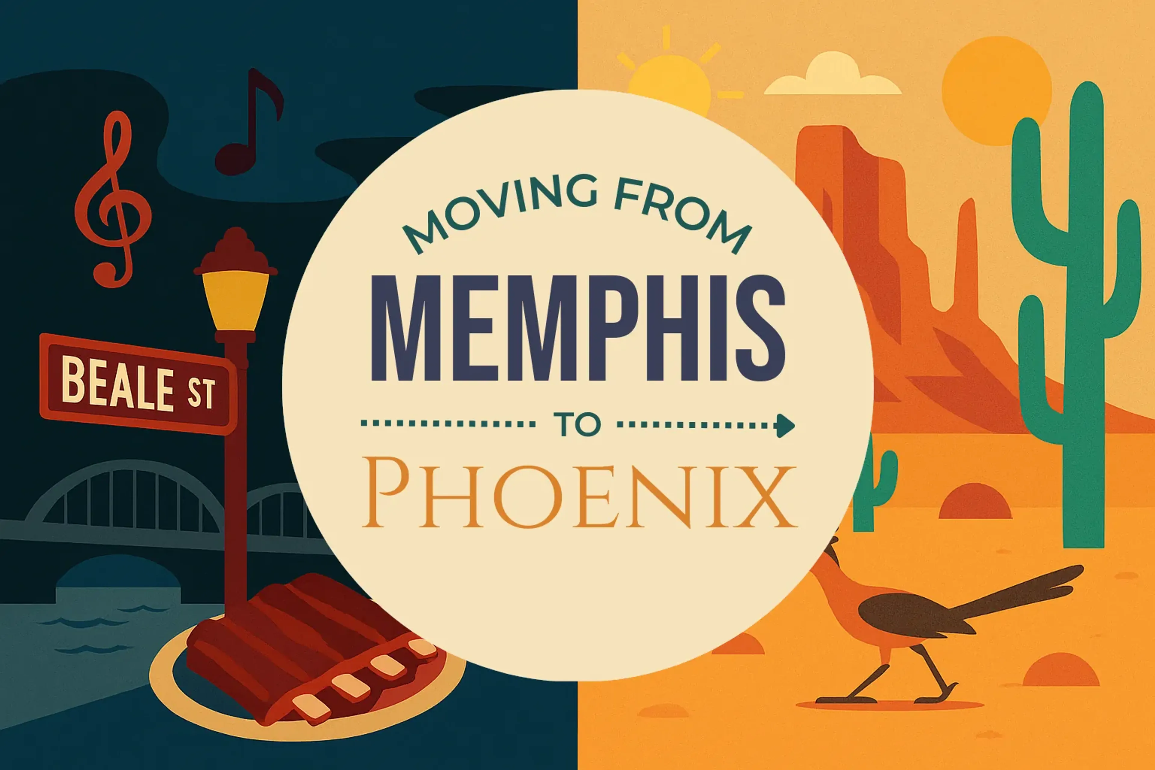 Side-by-side comparison of Memphis to Phoenix moving companies