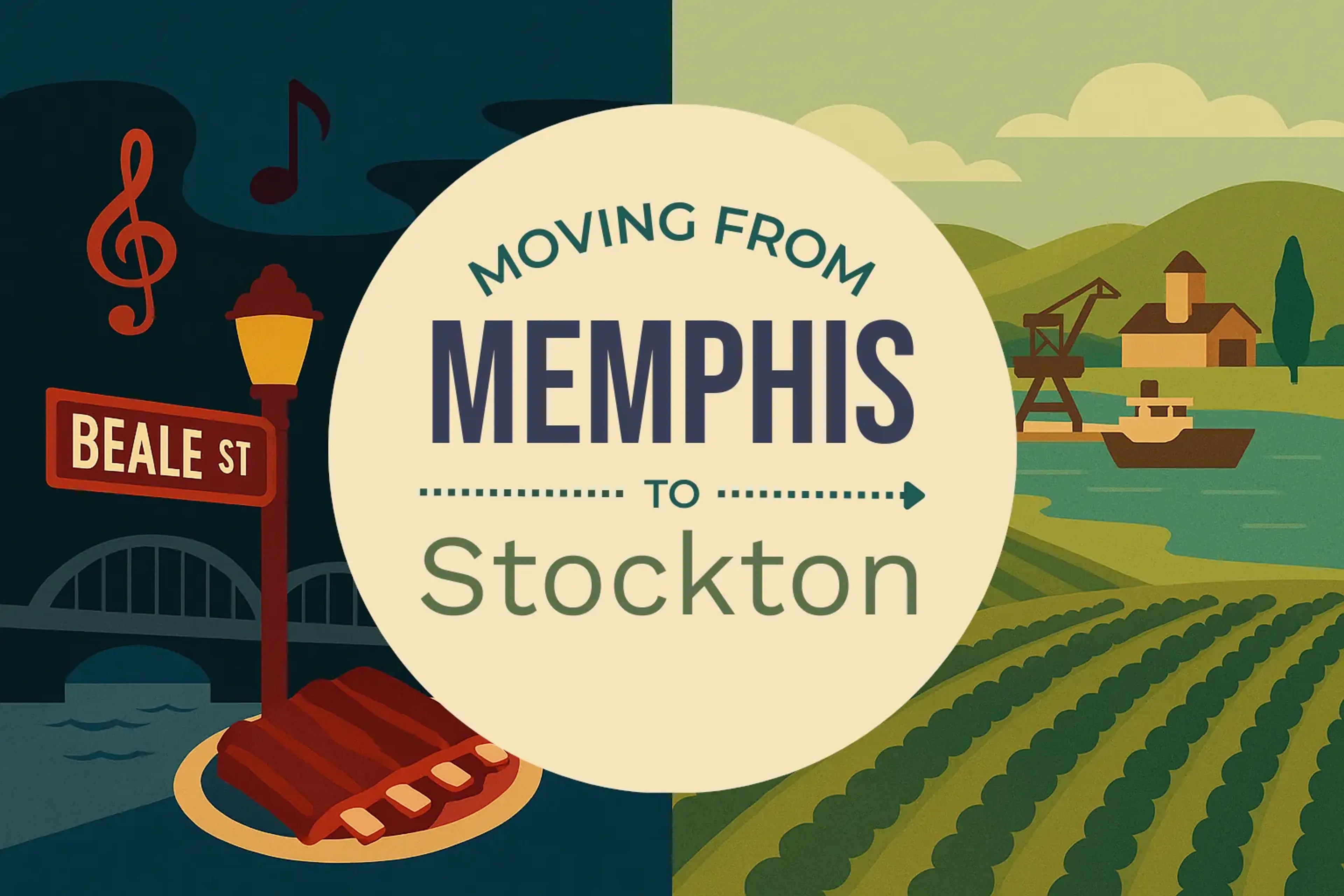 Side-by-side comparison of Memphis to Stockton moving companies