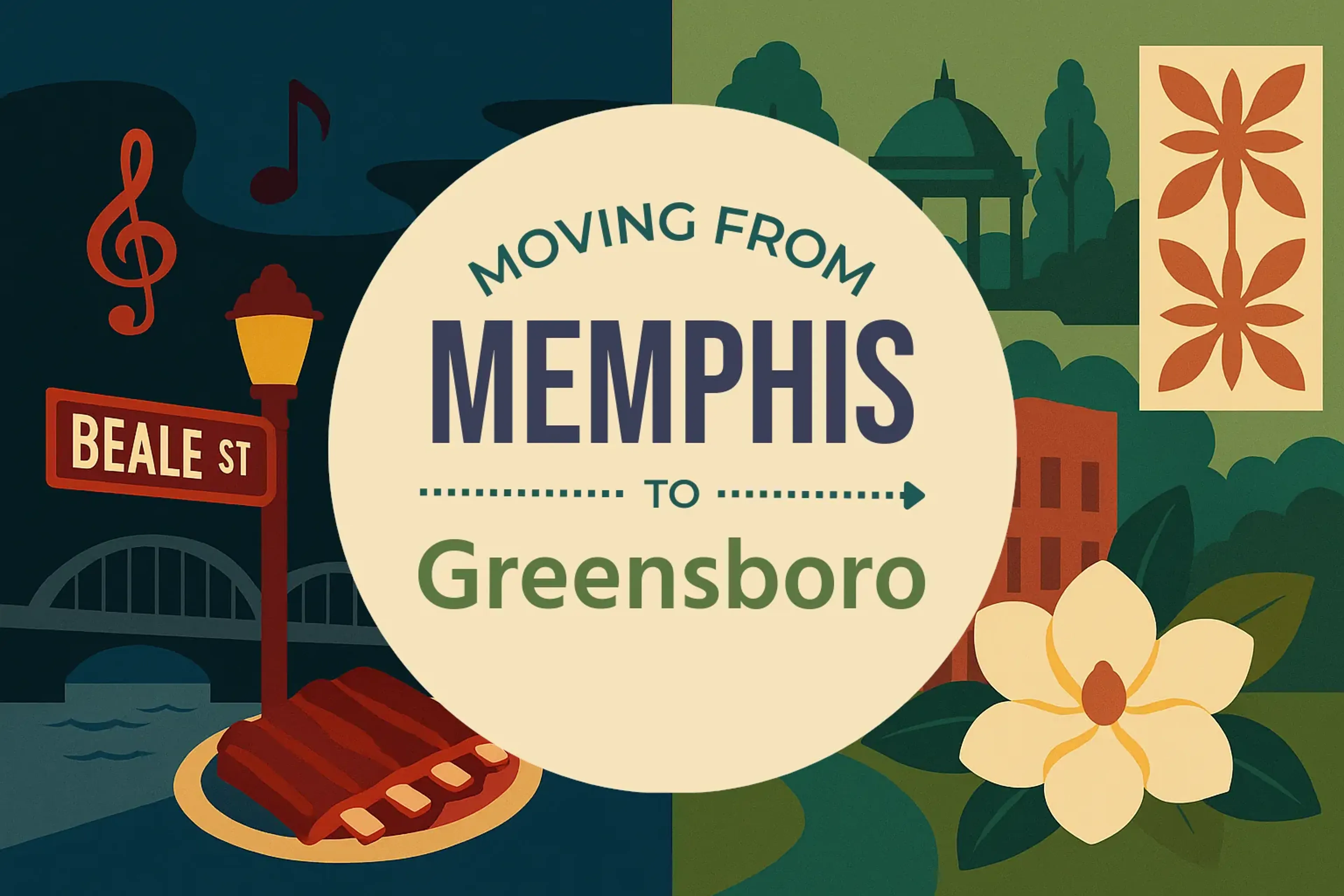 Side-by-side comparison of Memphis to Greensboro moving companies