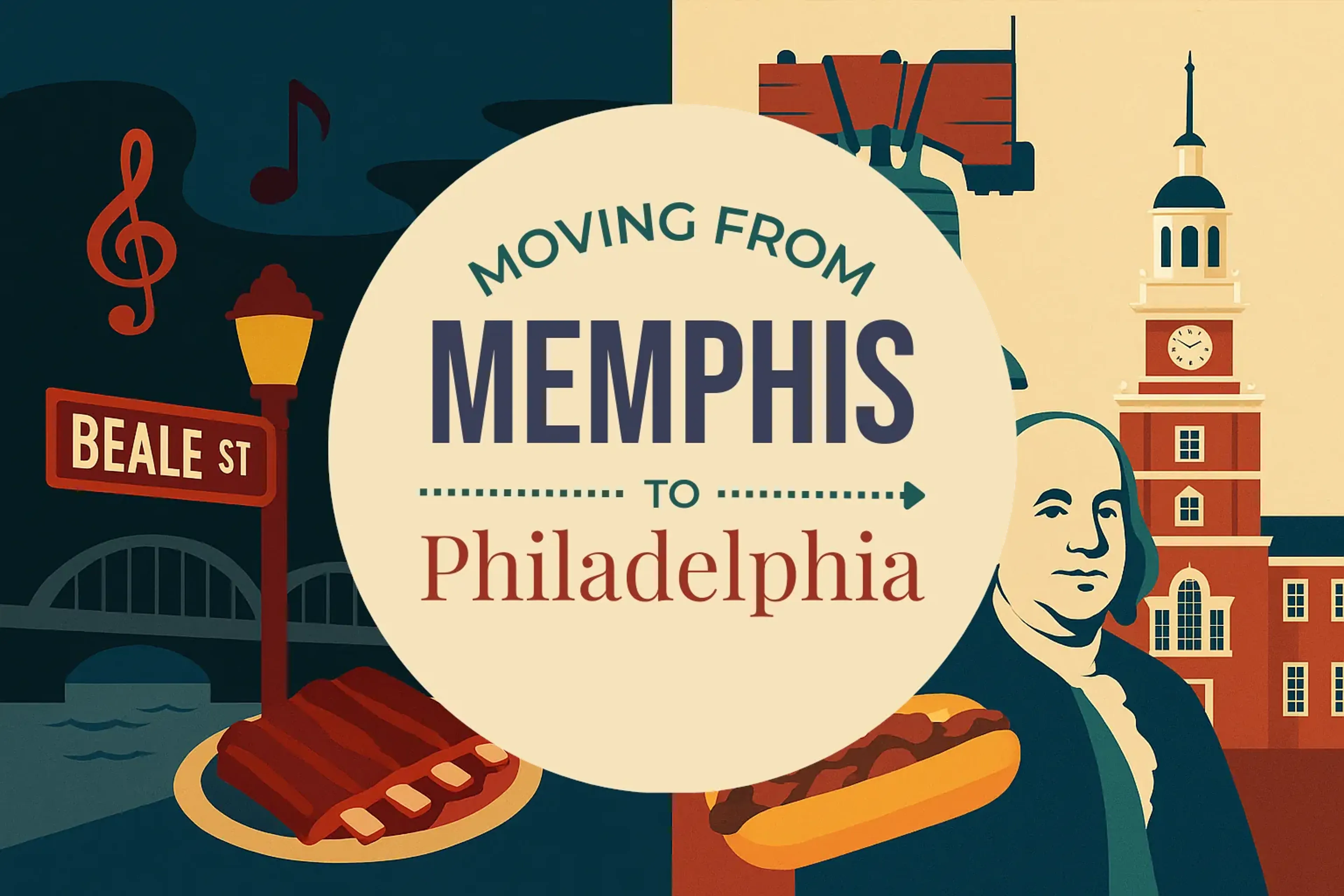 Side-by-side comparison of Memphis to Philadelphia moving companies