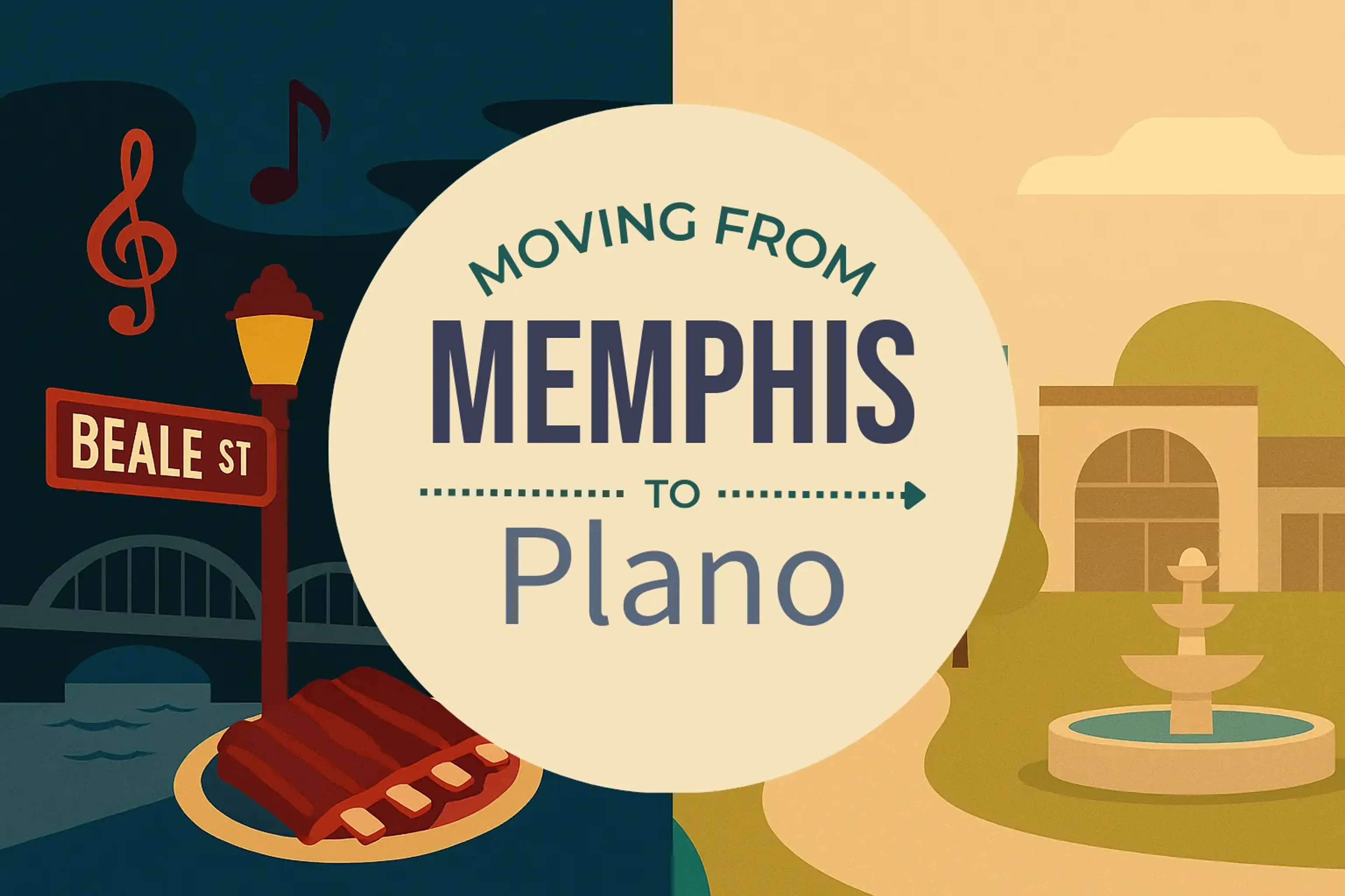 Side-by-side comparison of Memphis to Plano moving companies