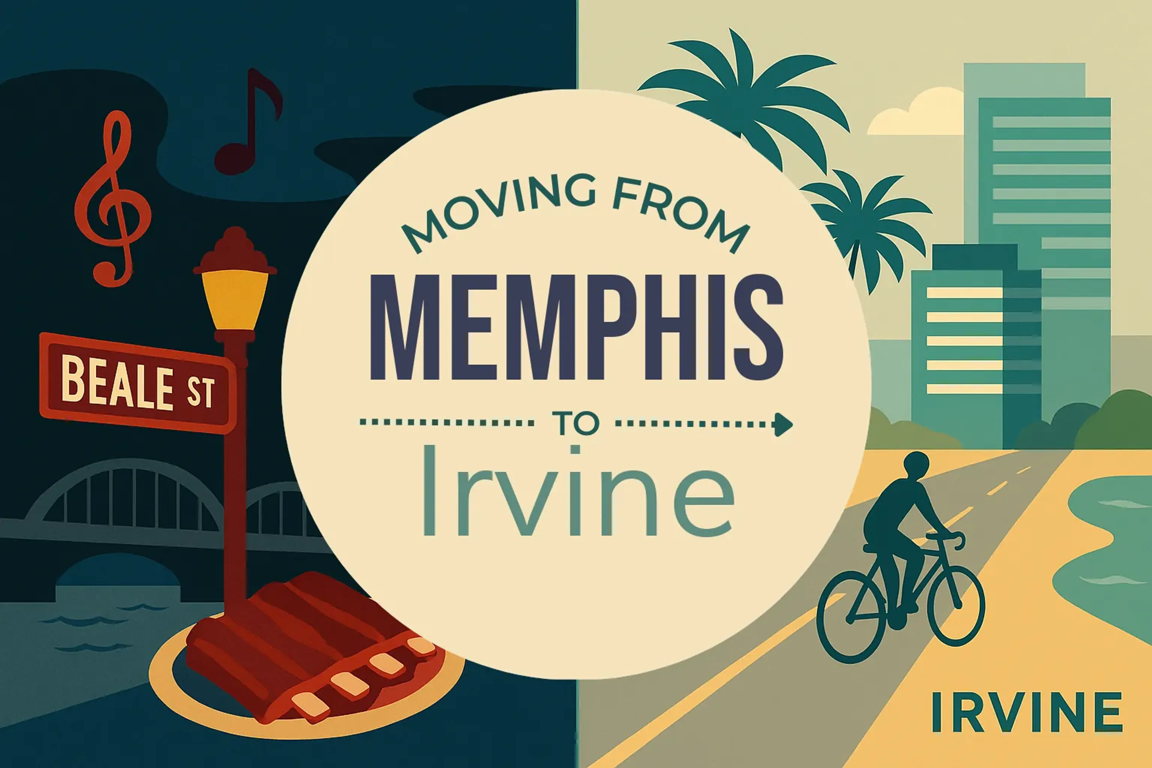 Side-by-side comparison of Memphis to Irvine moving companies