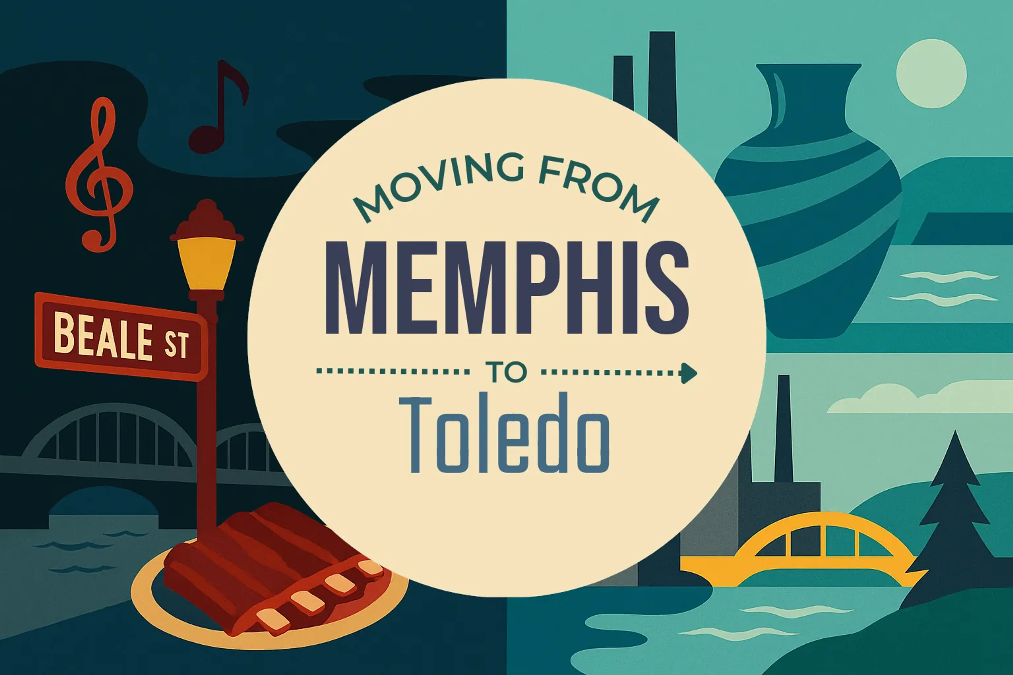 Side-by-side comparison of Memphis to Toledo moving companies