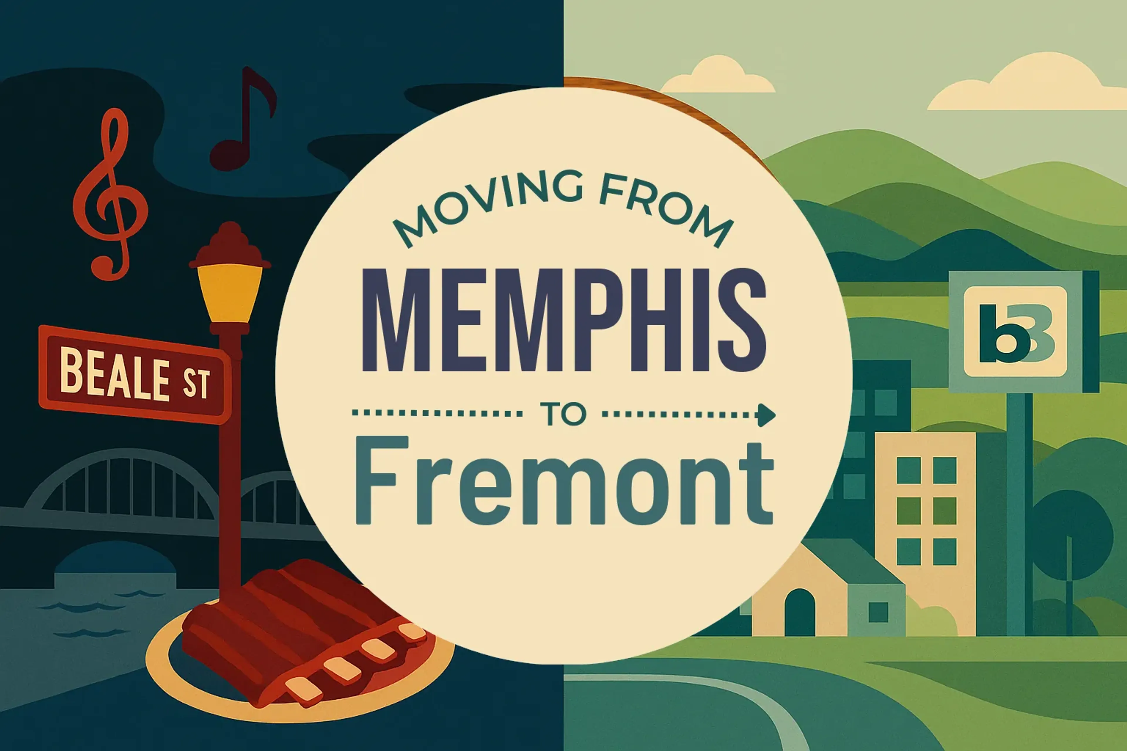 Side-by-side comparison of Memphis to Fremont moving companies