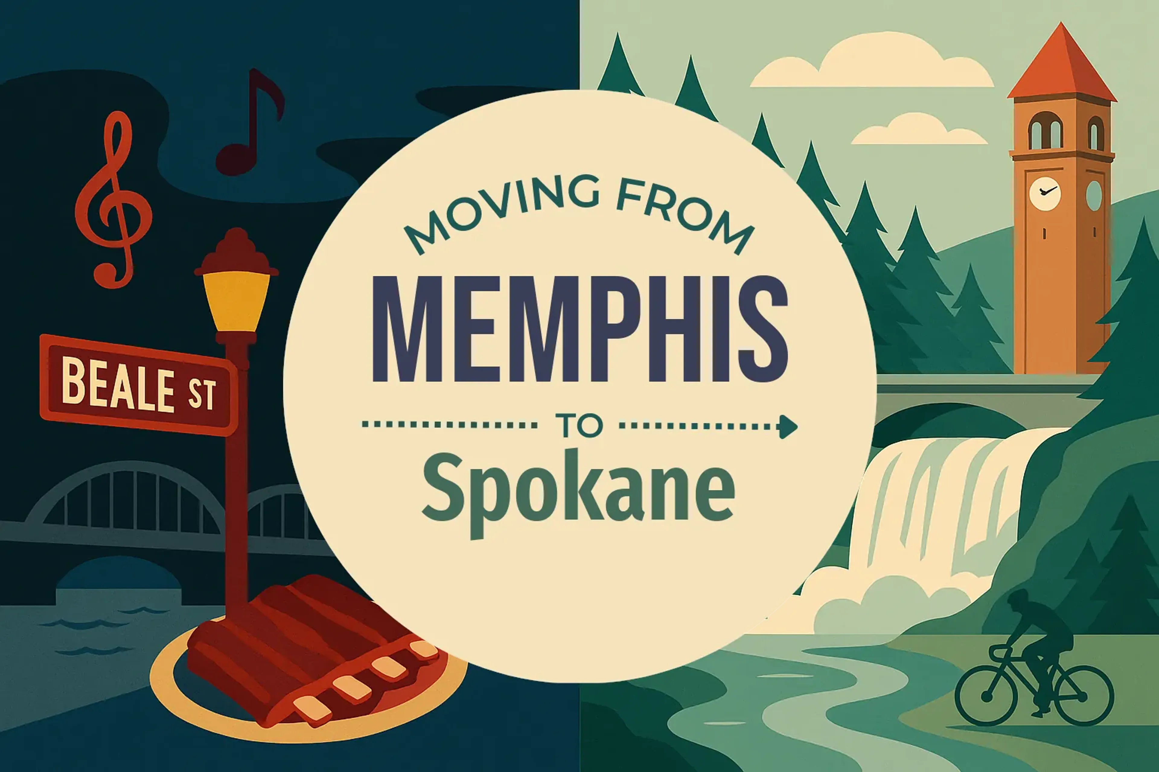 Side-by-side comparison of Memphis to Spokane moving companies