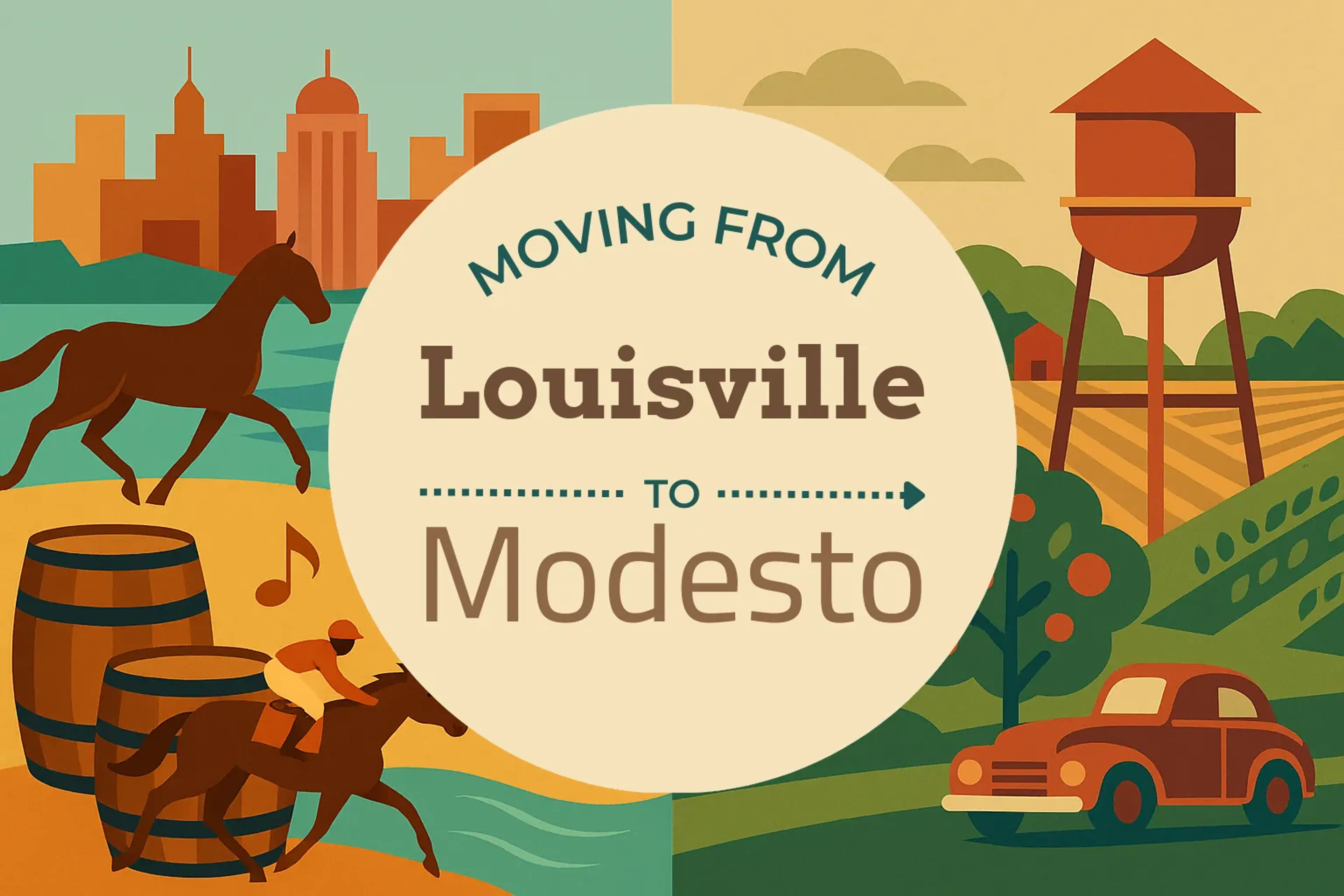 Side-by-side comparison of Louisville to Modesto moving companies