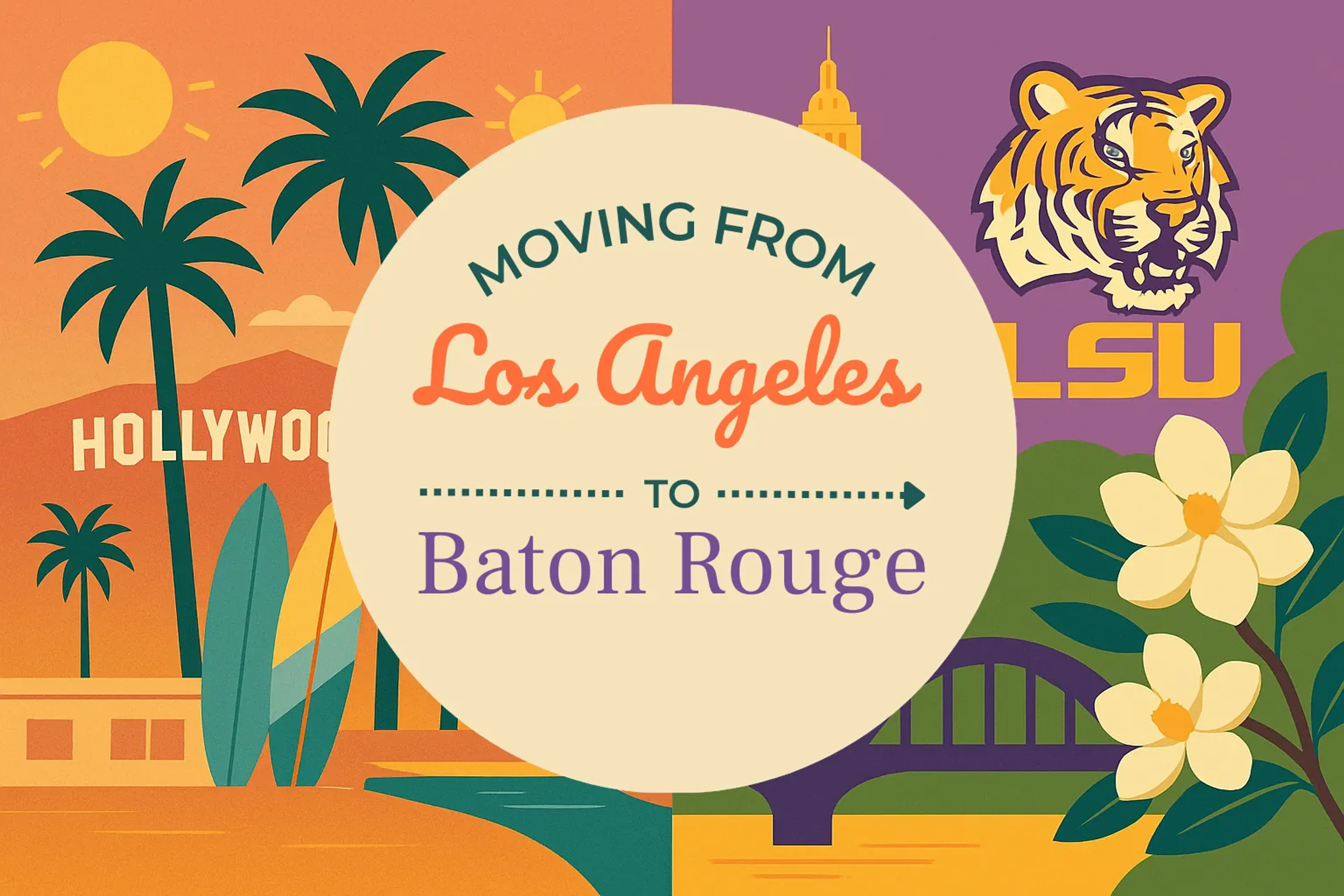 Side-by-side comparison of Los Angeles to Baton Rouge moving companies