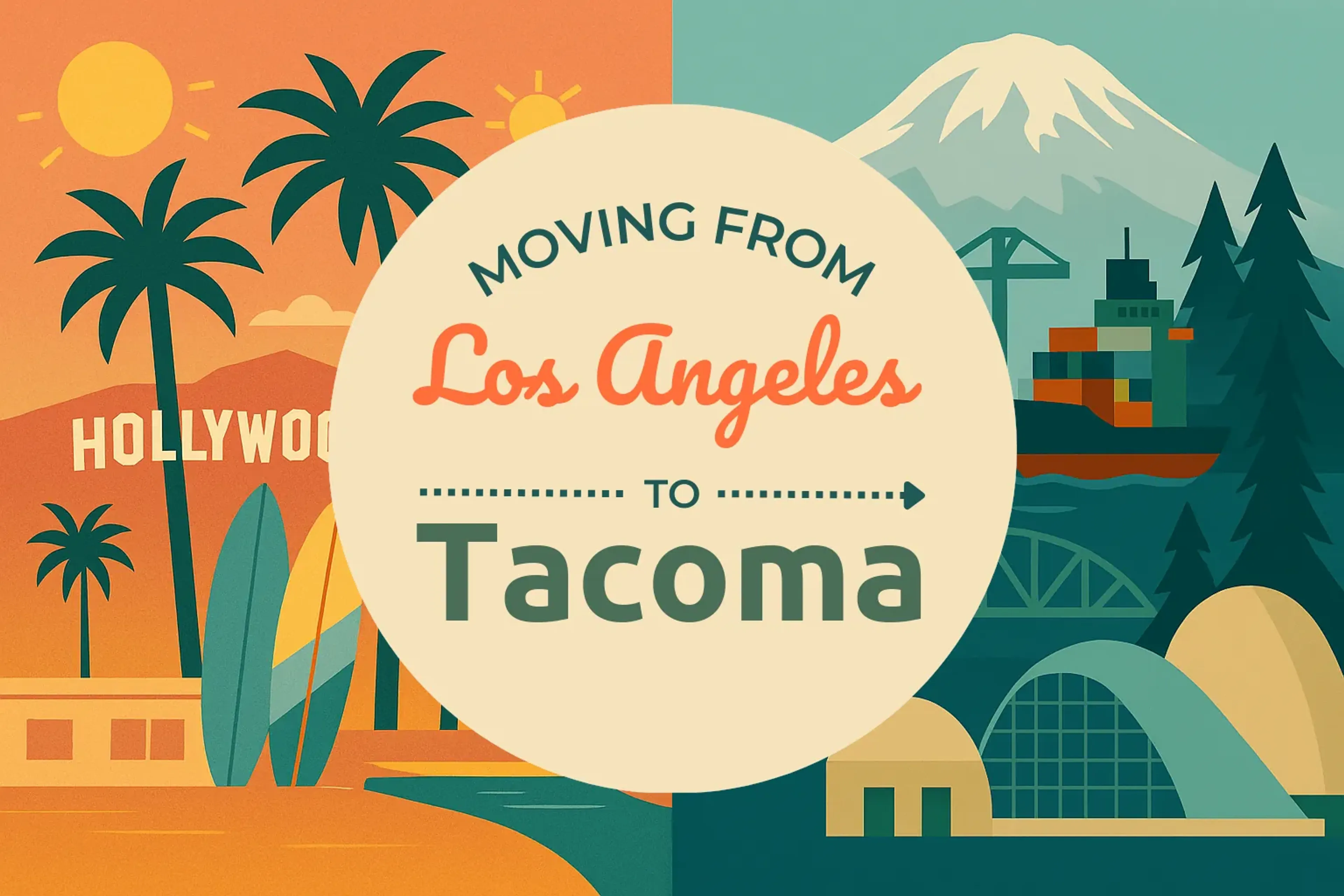 Side-by-side comparison of Los Angeles to Tacoma moving companies