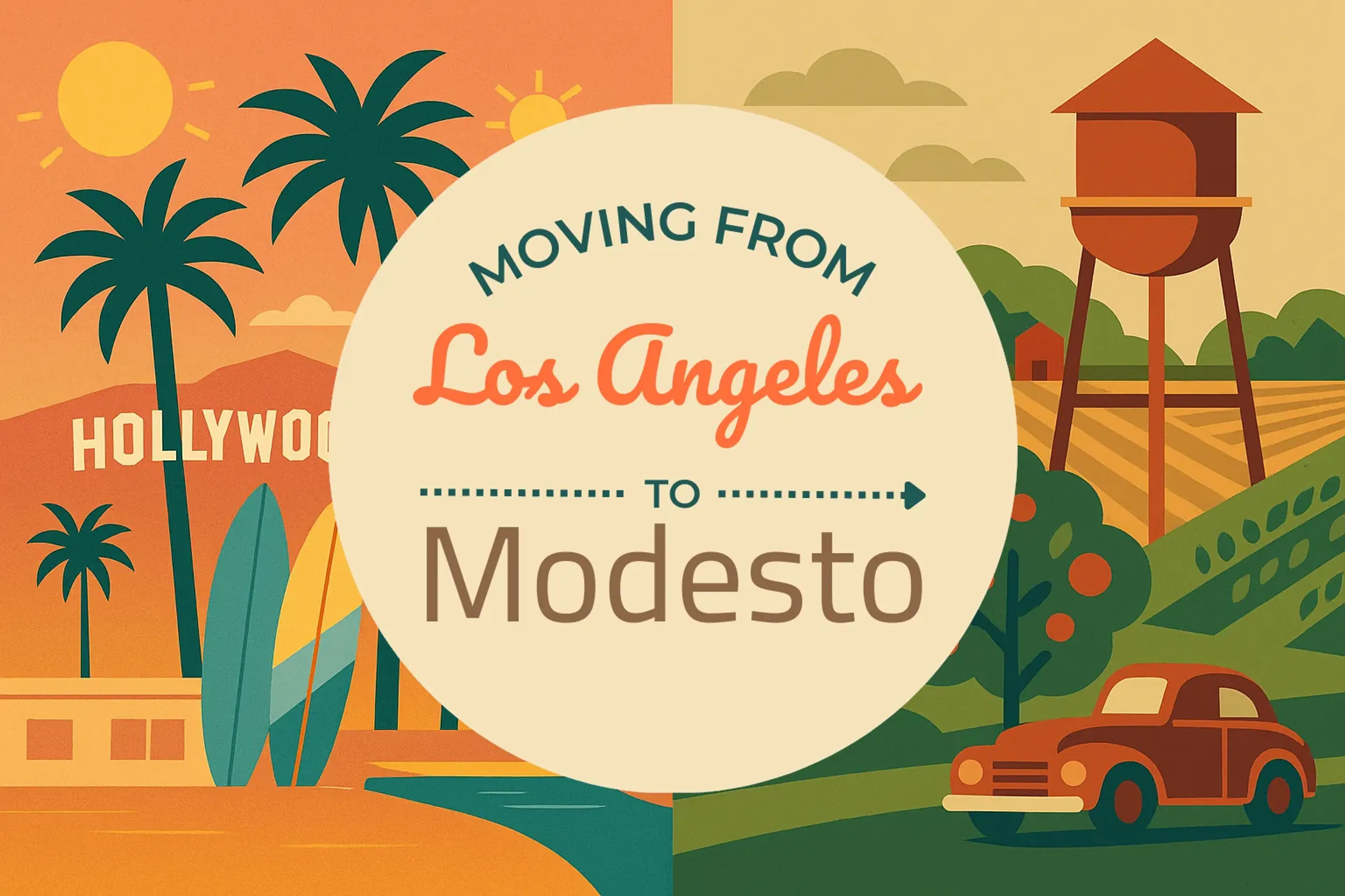 Side-by-side comparison of Los Angeles to Modesto moving companies