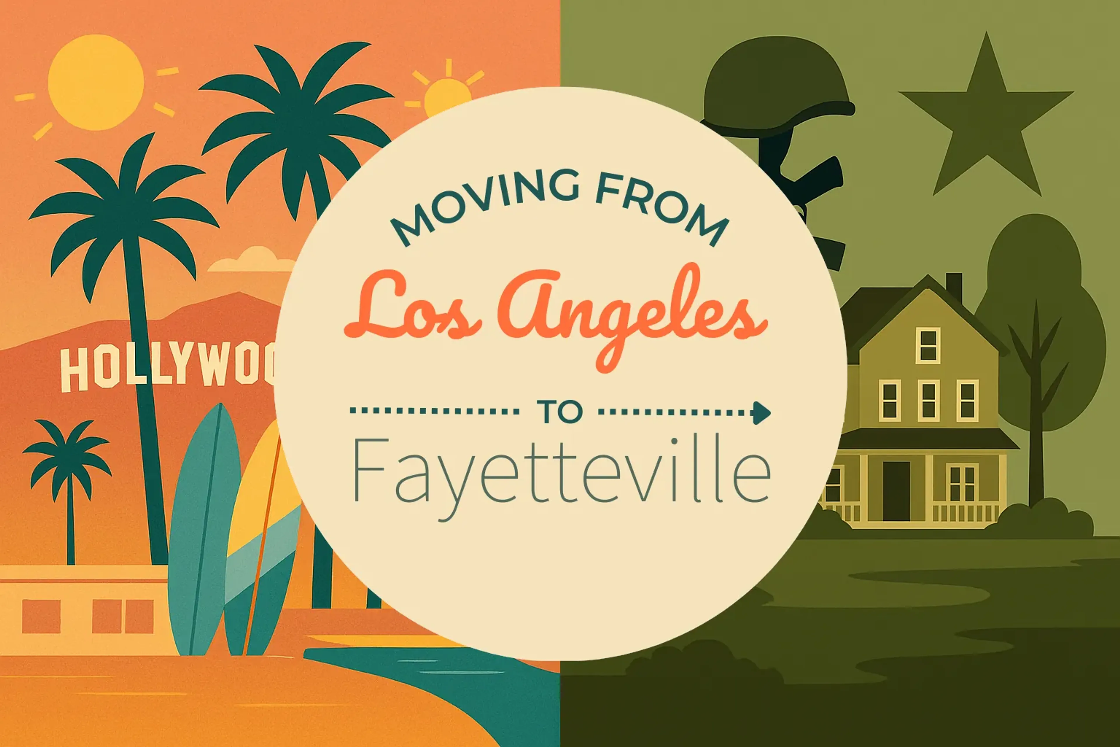 Side-by-side comparison of Los Angeles to Fayetteville moving companies